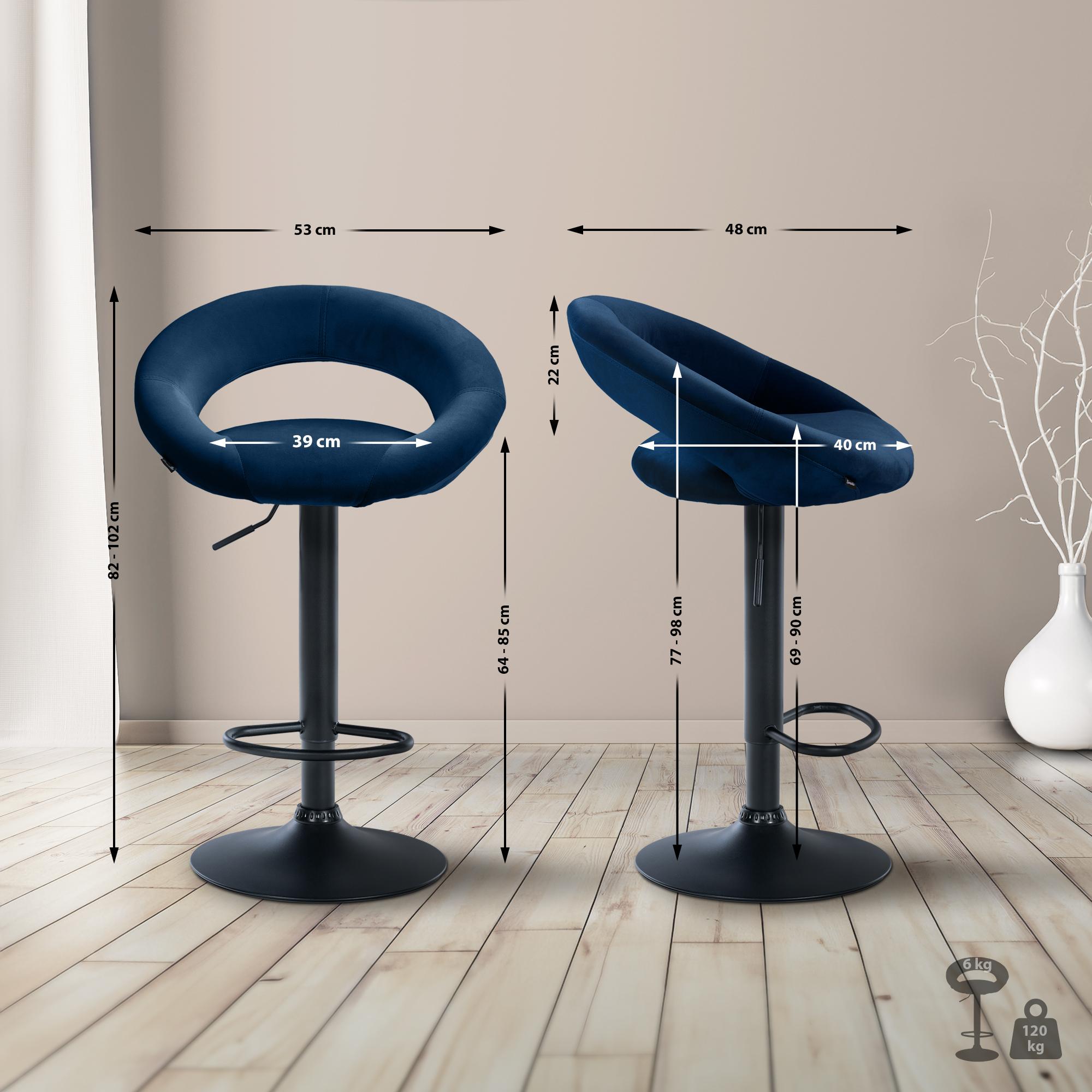 Tabouret de bar Olinda velours