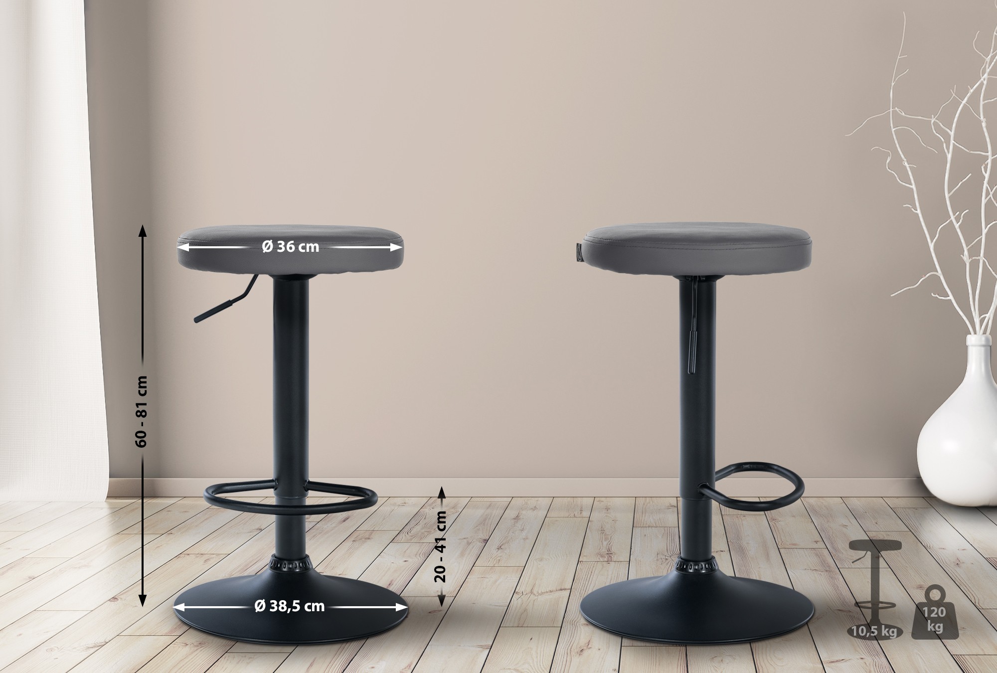 Tabouret de bar Ponte revêtement similicuir
