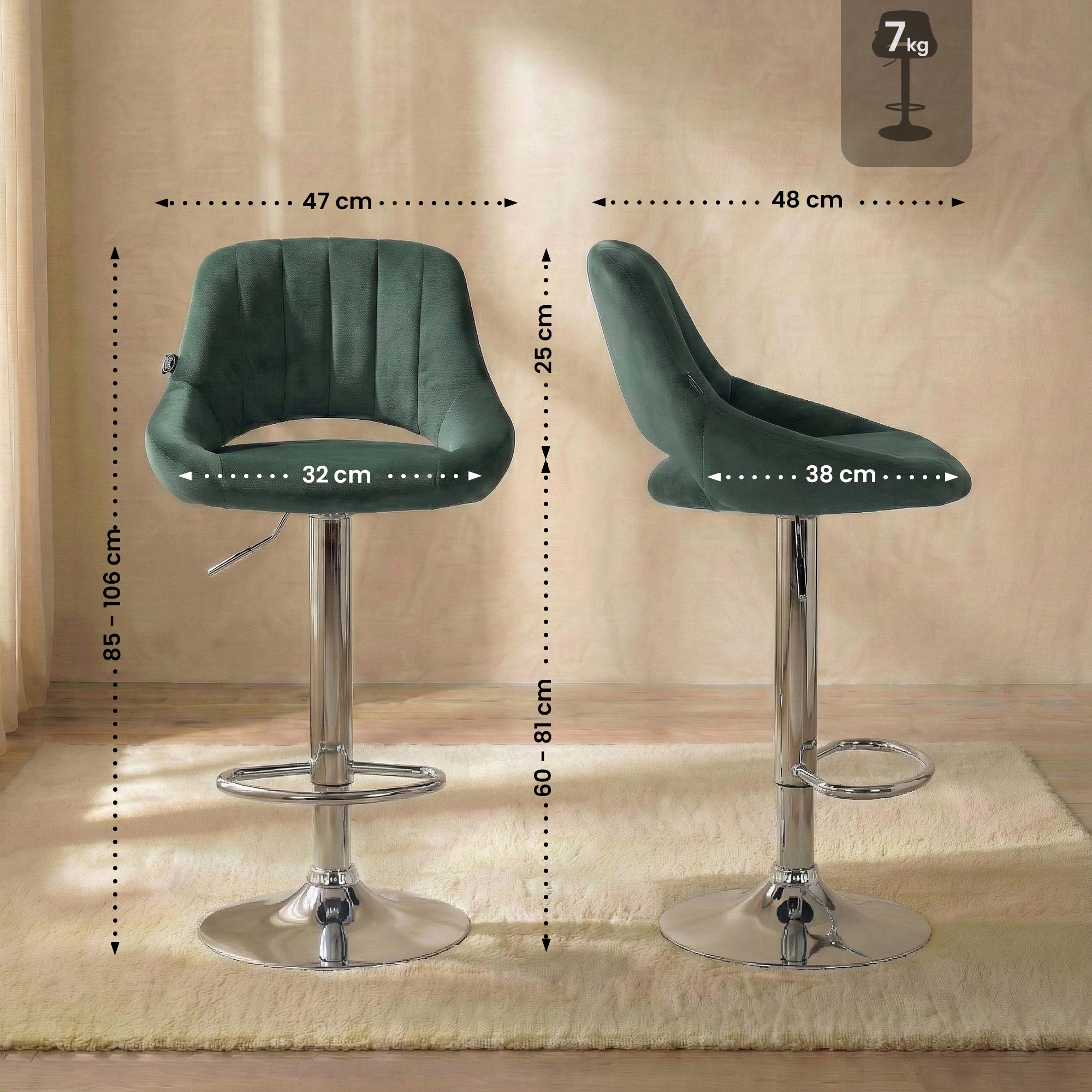 Lot de 2 tabourets de bar Milet en velours