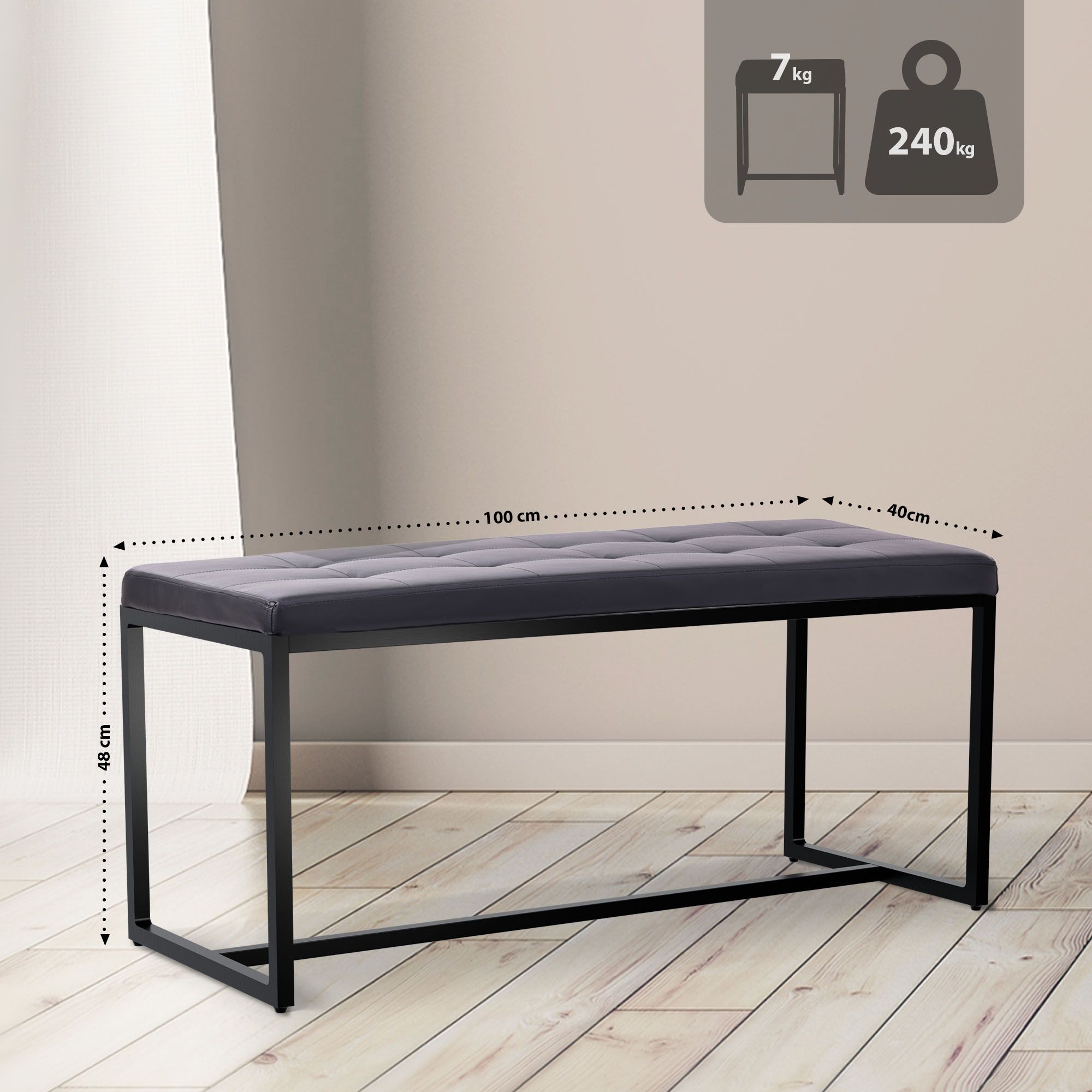Banc Barci avec structure noire