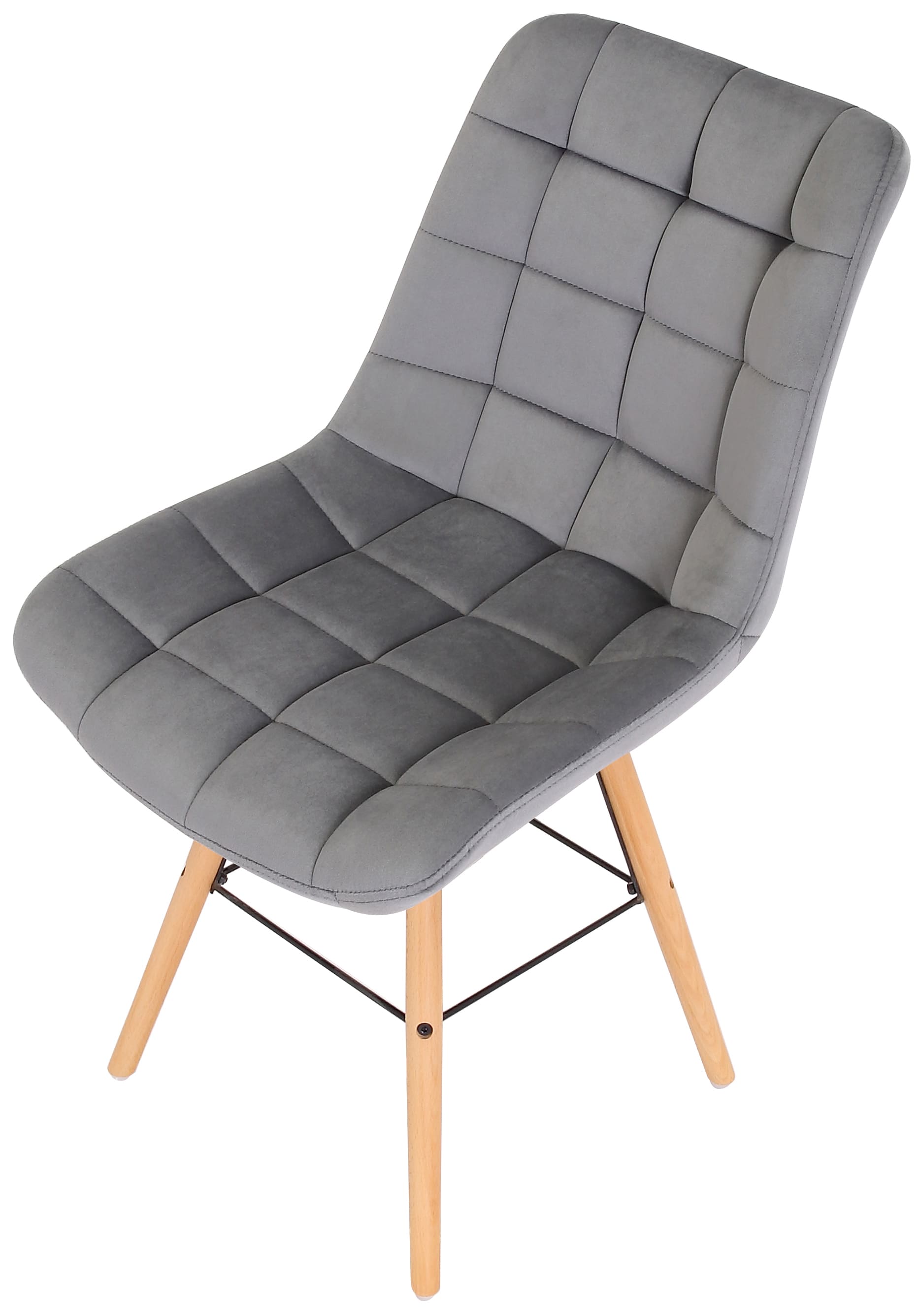 Chaise de salle à manger Leni en velours avec pieds en Bois