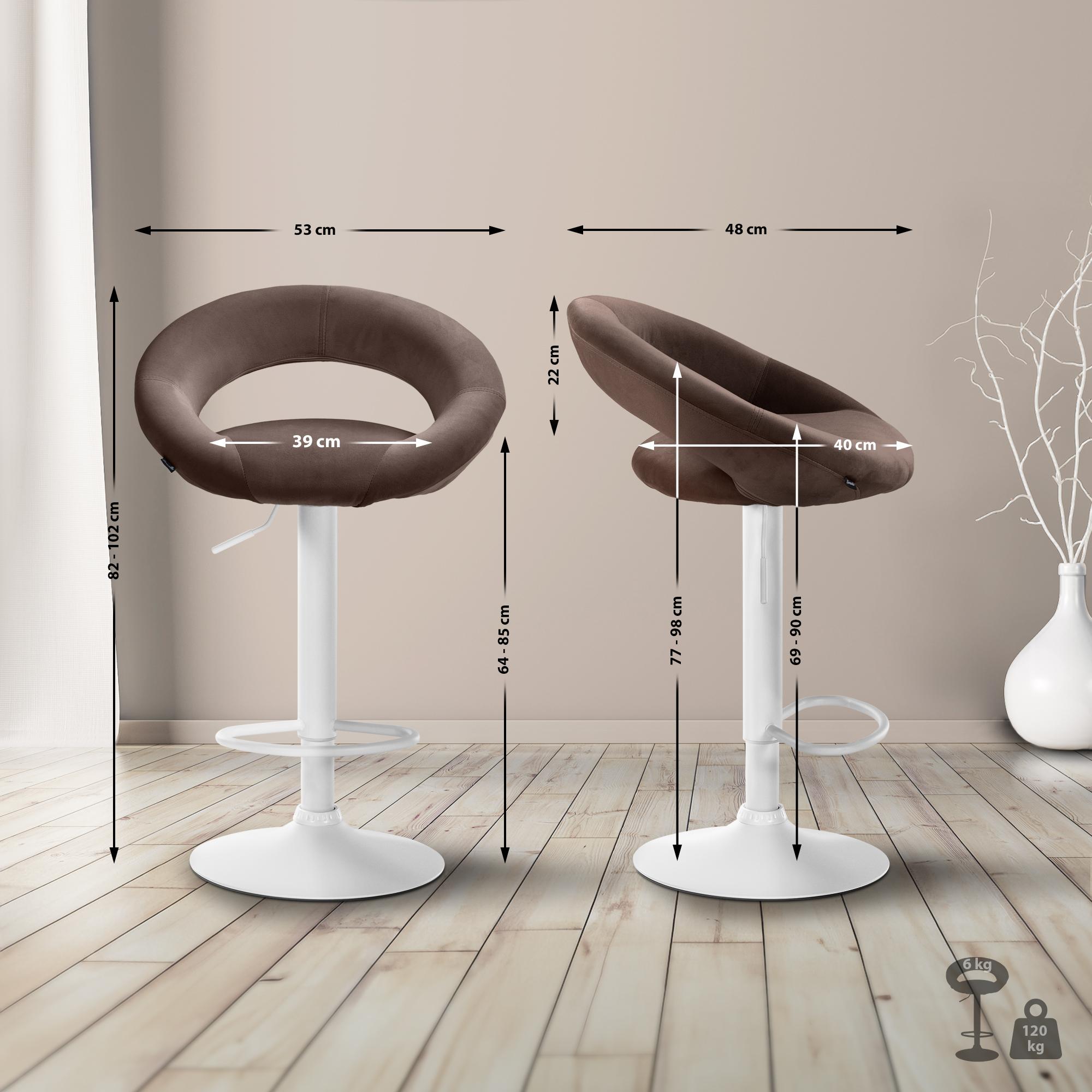 Tabouret de bar Olinda velours