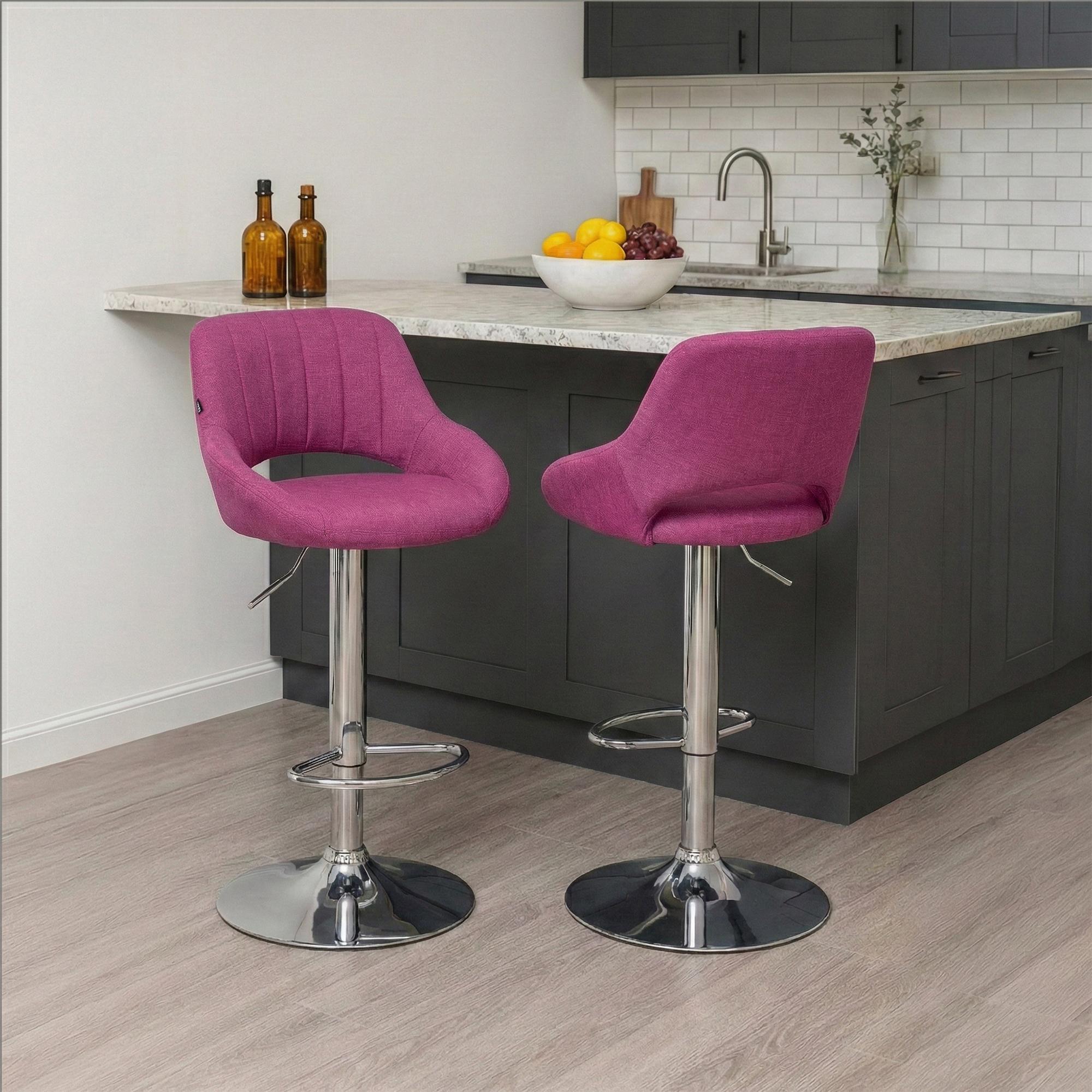 Lot de 2 tabourets de bar Milet en tissu