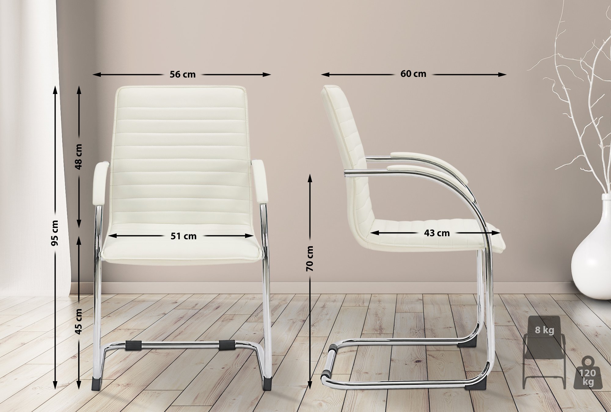 Chaise visiteur Tira similicuir