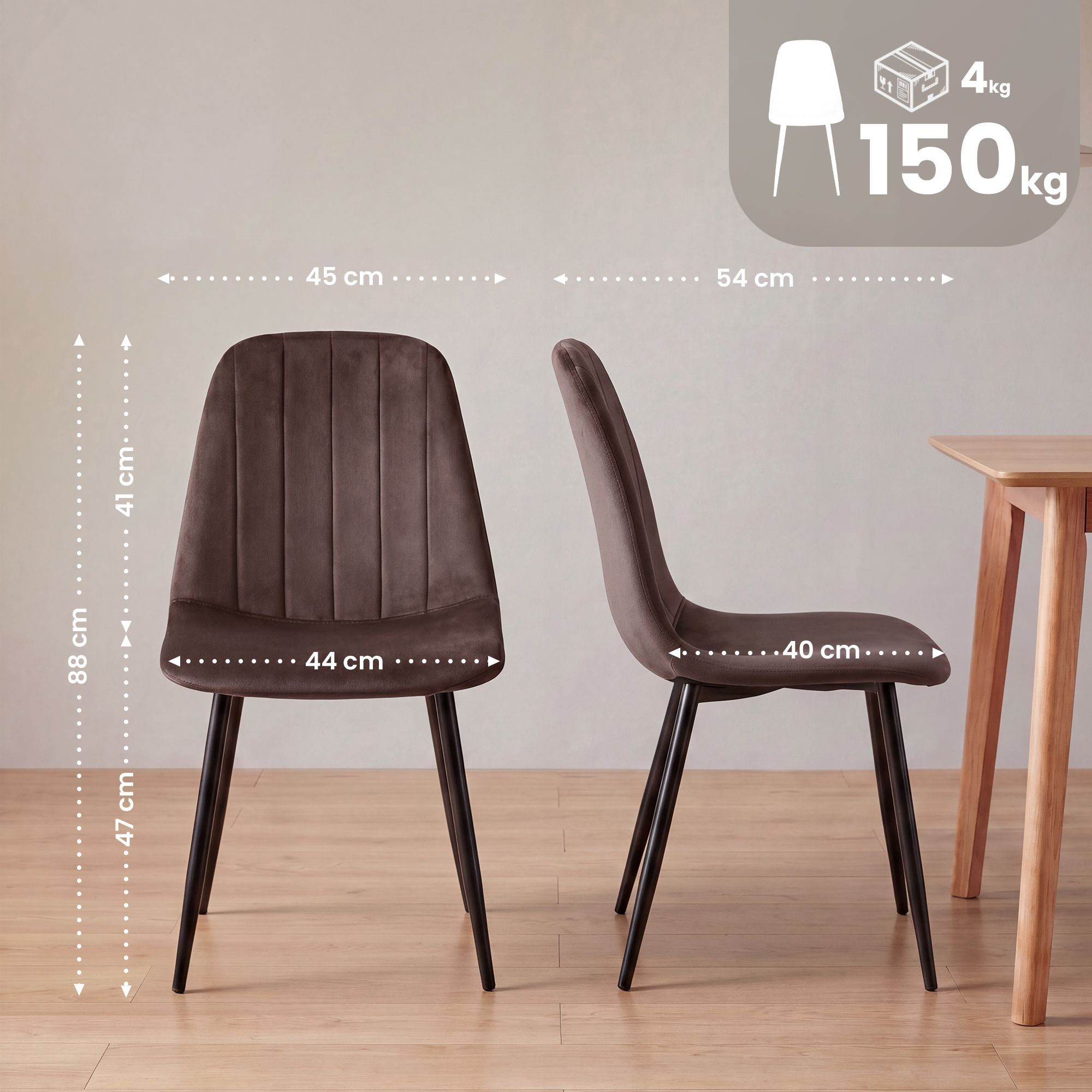 Chaise de salle a manger Baxter en velours
