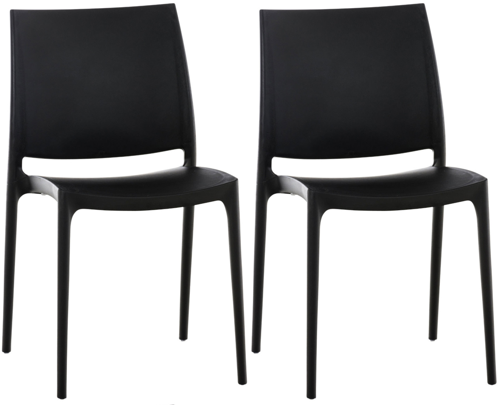 Lot de 2 chaises de jardin empilables Maya en plastique