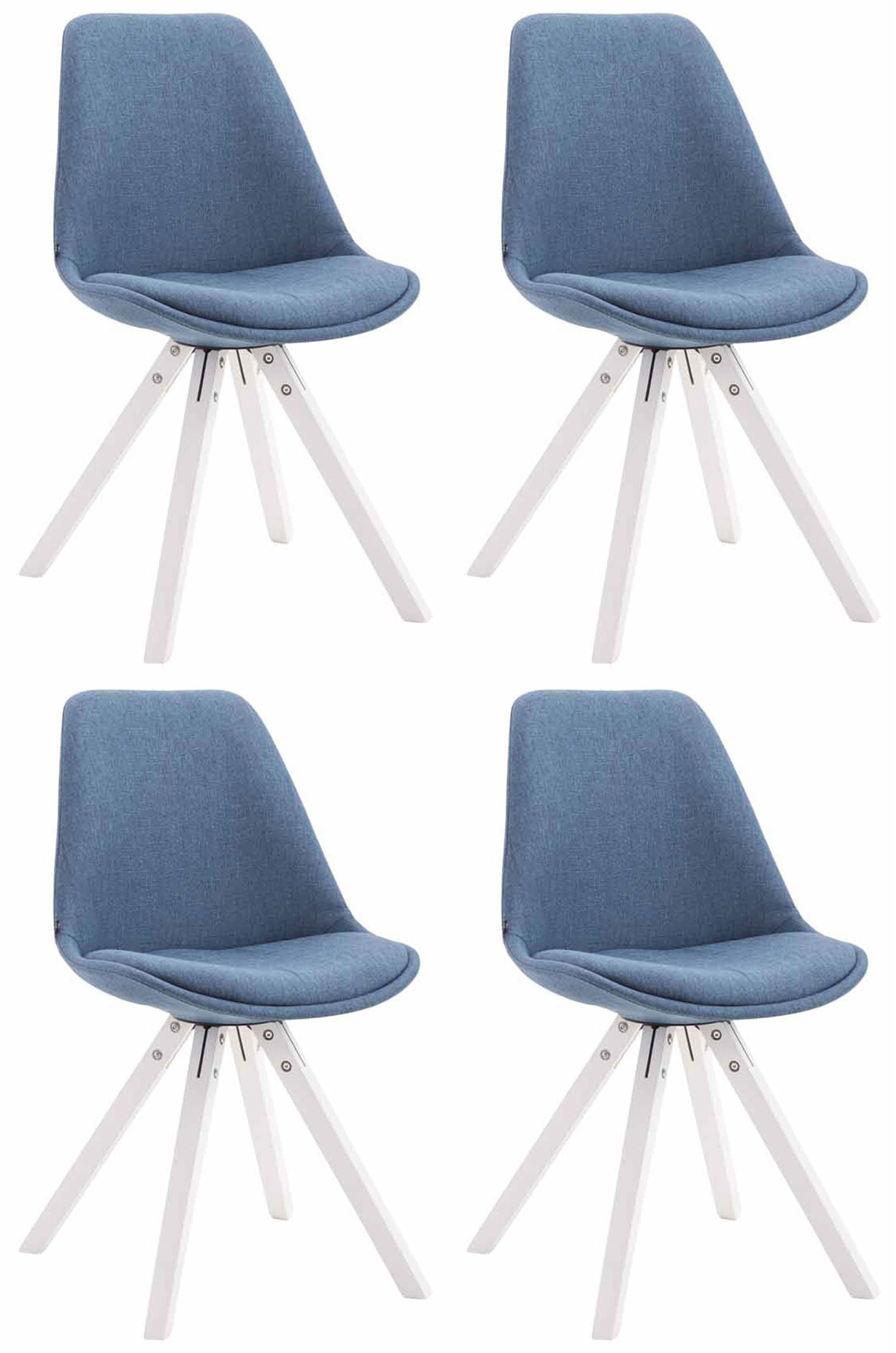 Lot de 4 Chaises de salle à manger Toulouse Tissu Pieds carrés bois