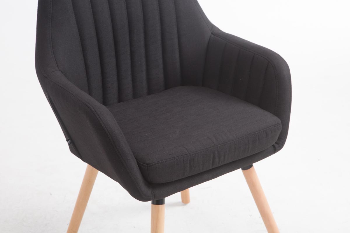 Chaise De Salle à Manger Florian En Tissu Avec Piètement En Bois