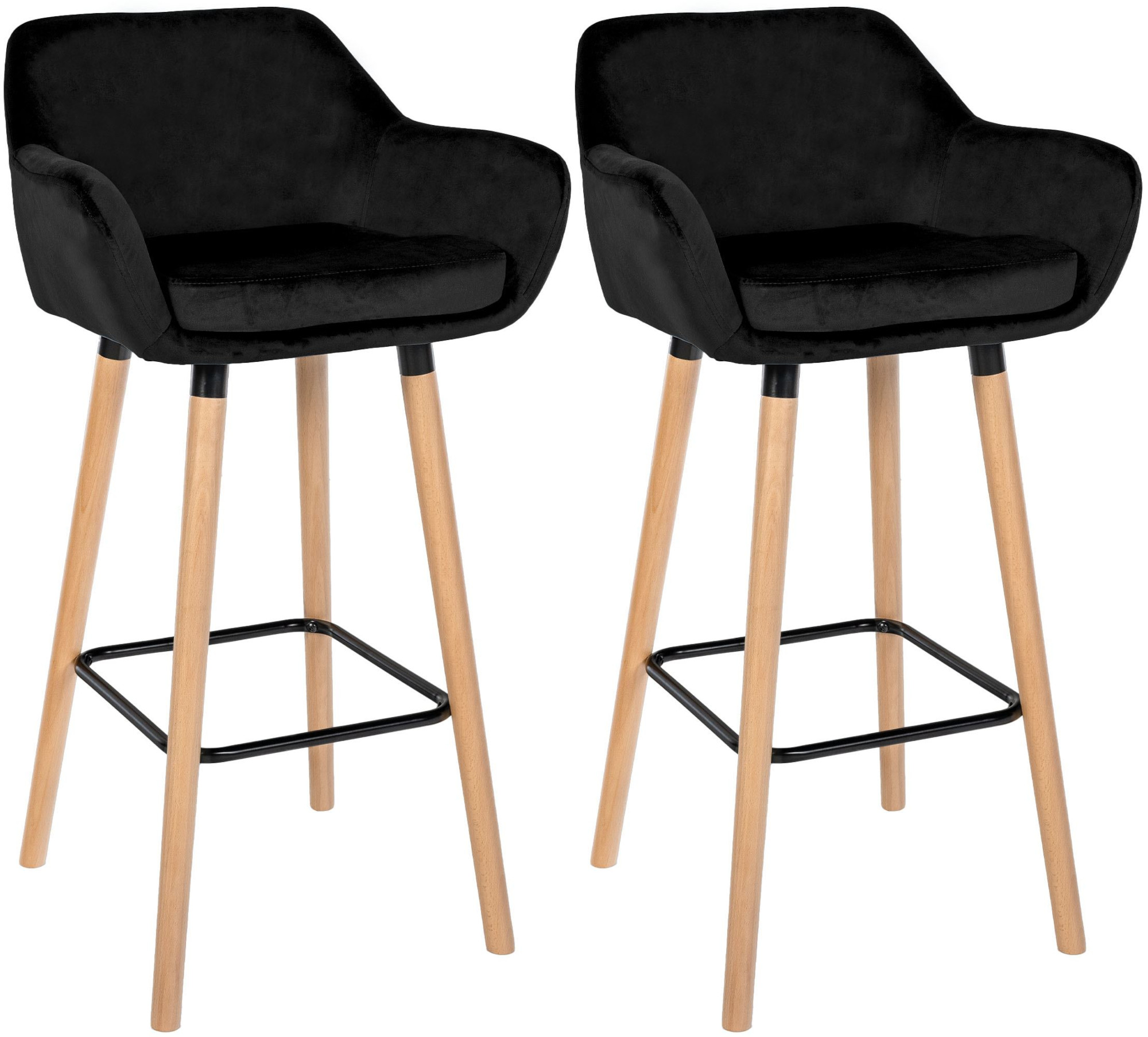 Lot de 2 tabourets de bar Grant en velours