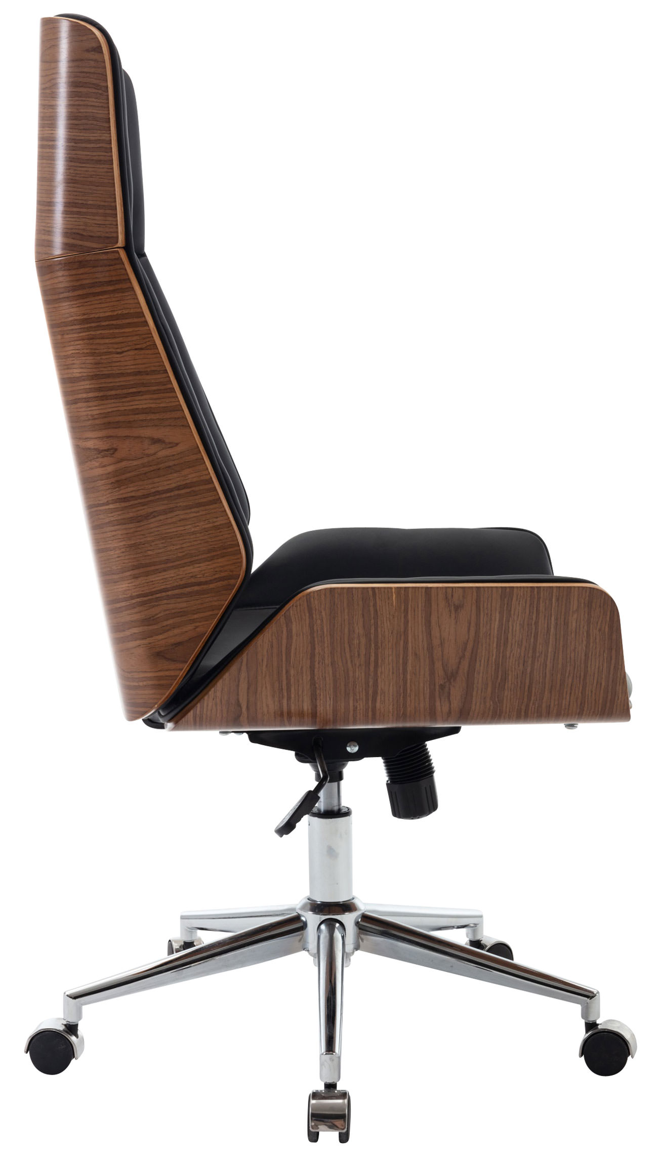 Fauteuil de bureau Breda en similicuir coque de siège en bois