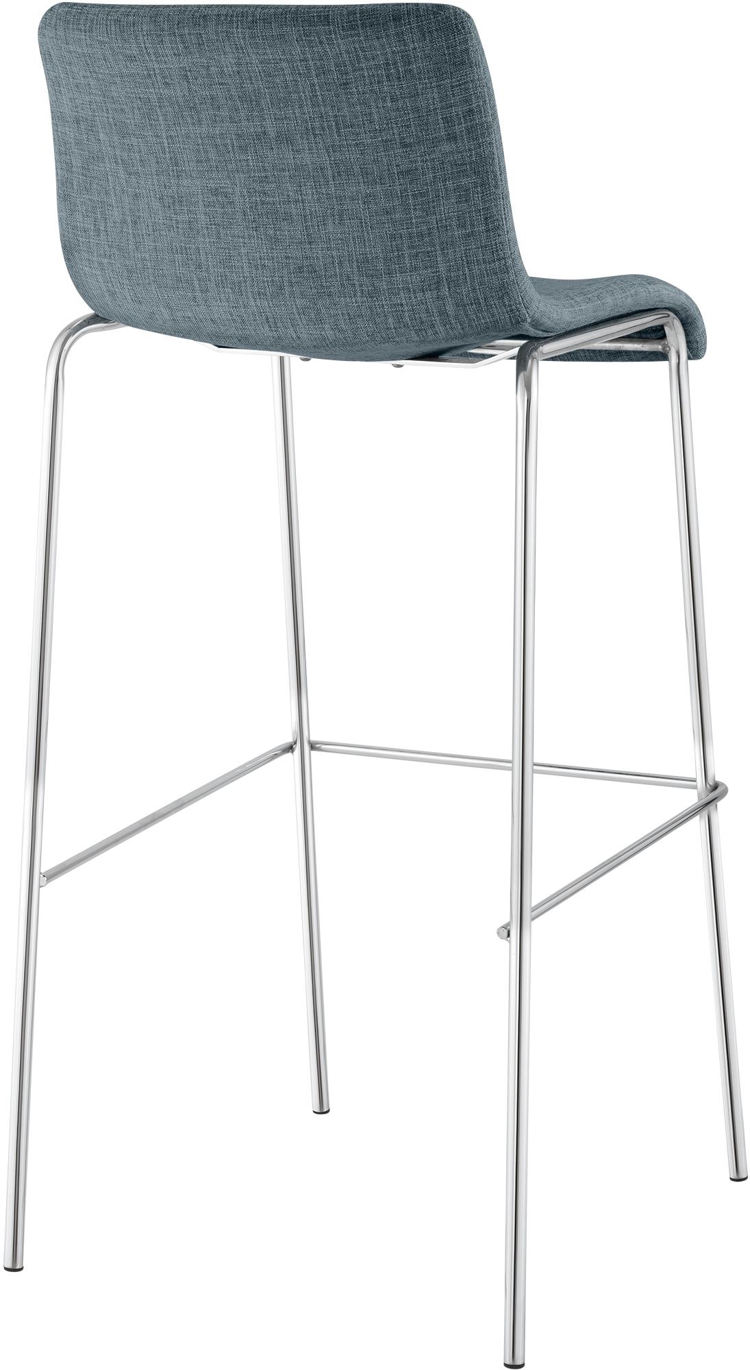 Lot de 2 tabourets de bar Hover en tissu, pieds metalliques
