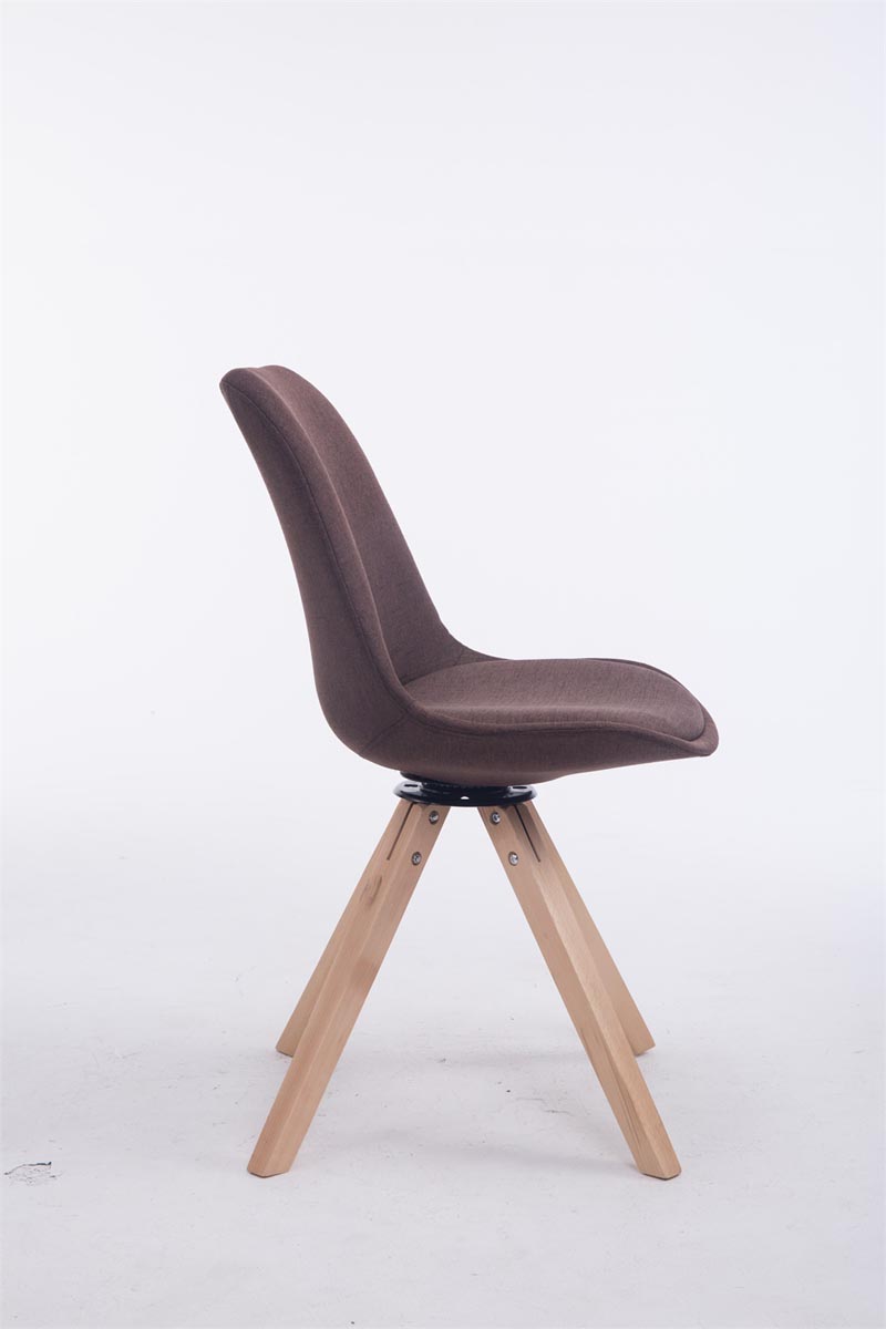 Chaise de salle à manger Troyes Pivotante en Tissu Piètement Carré