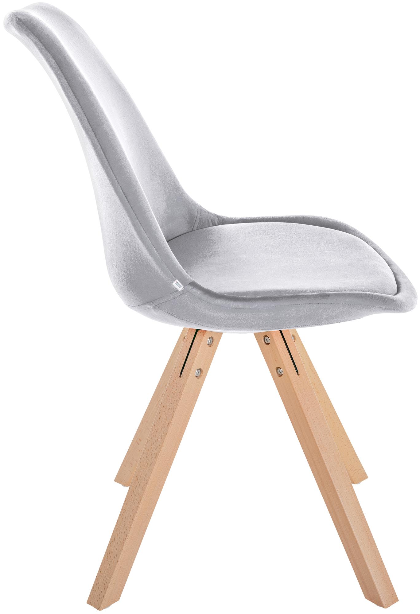 Lot de 4 chaises de salle à manger Sofia en velours Pieds en bois