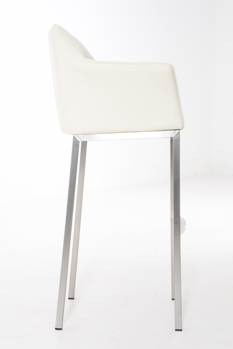 Ensemble de 2 tabourets de bar Damaso en similicuir avec piétement en métal