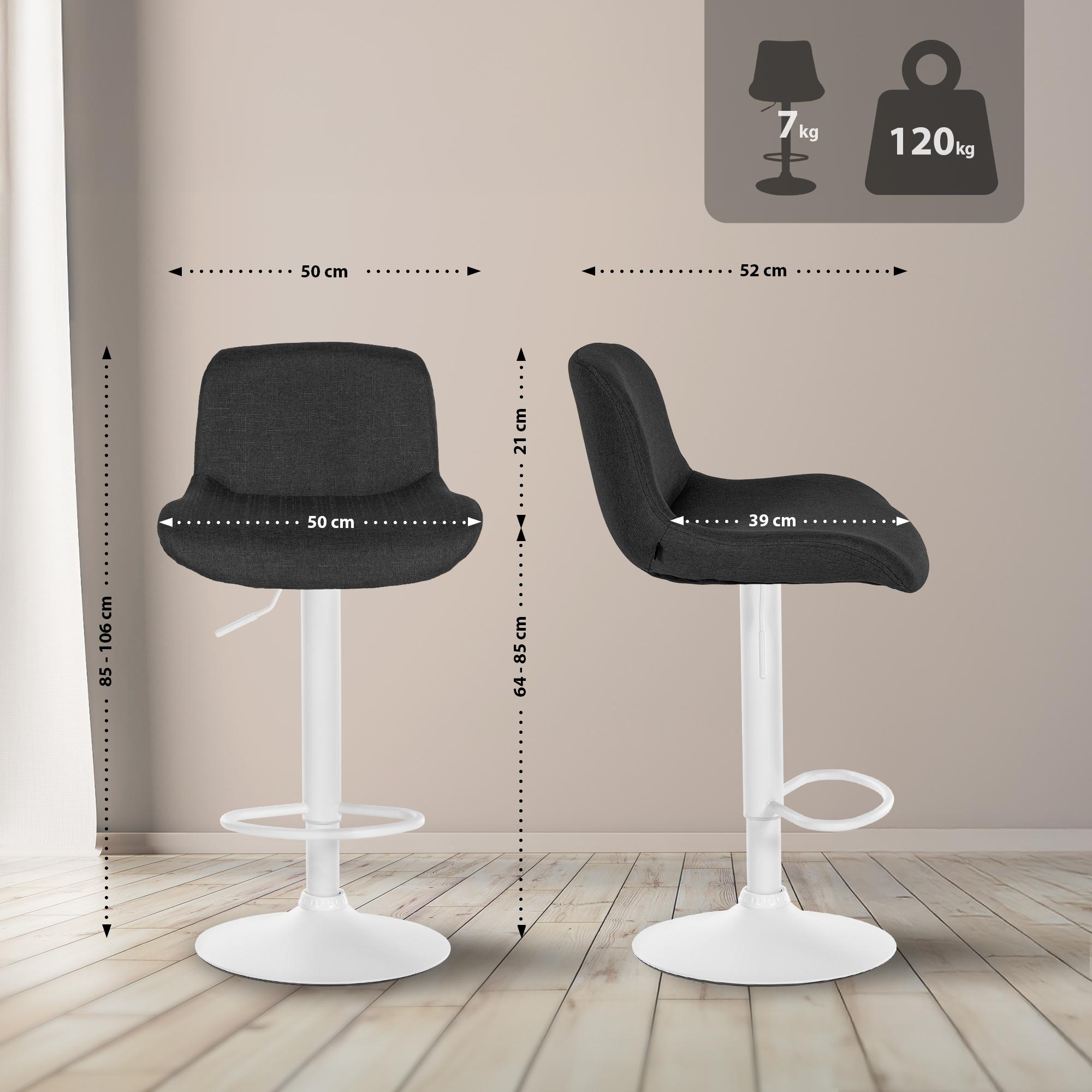 Lot de 2 tabourets de bar Solon blanc