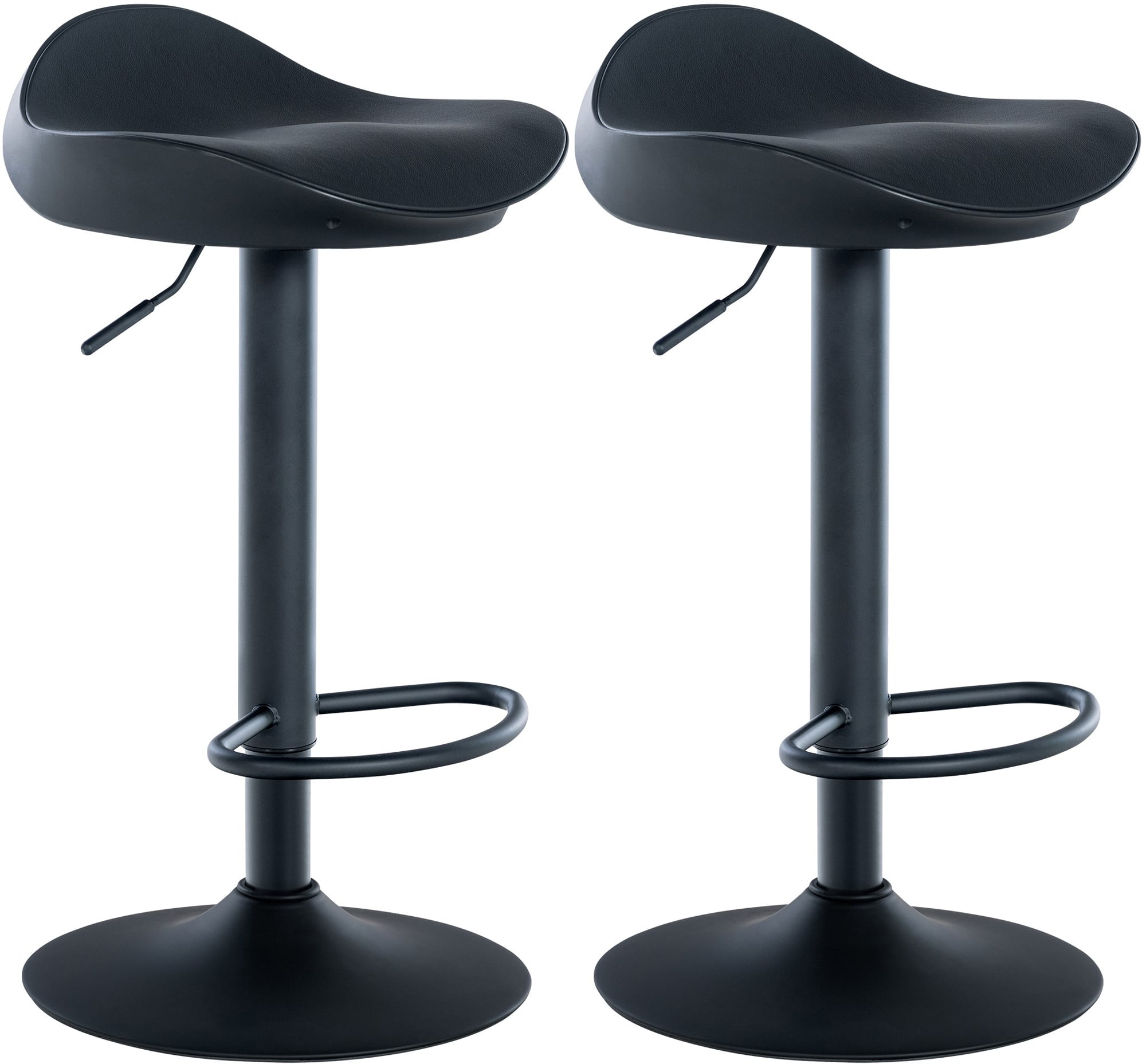 Lot de 2 Tabourets de bar Alisson en similicuir avec pied trompette