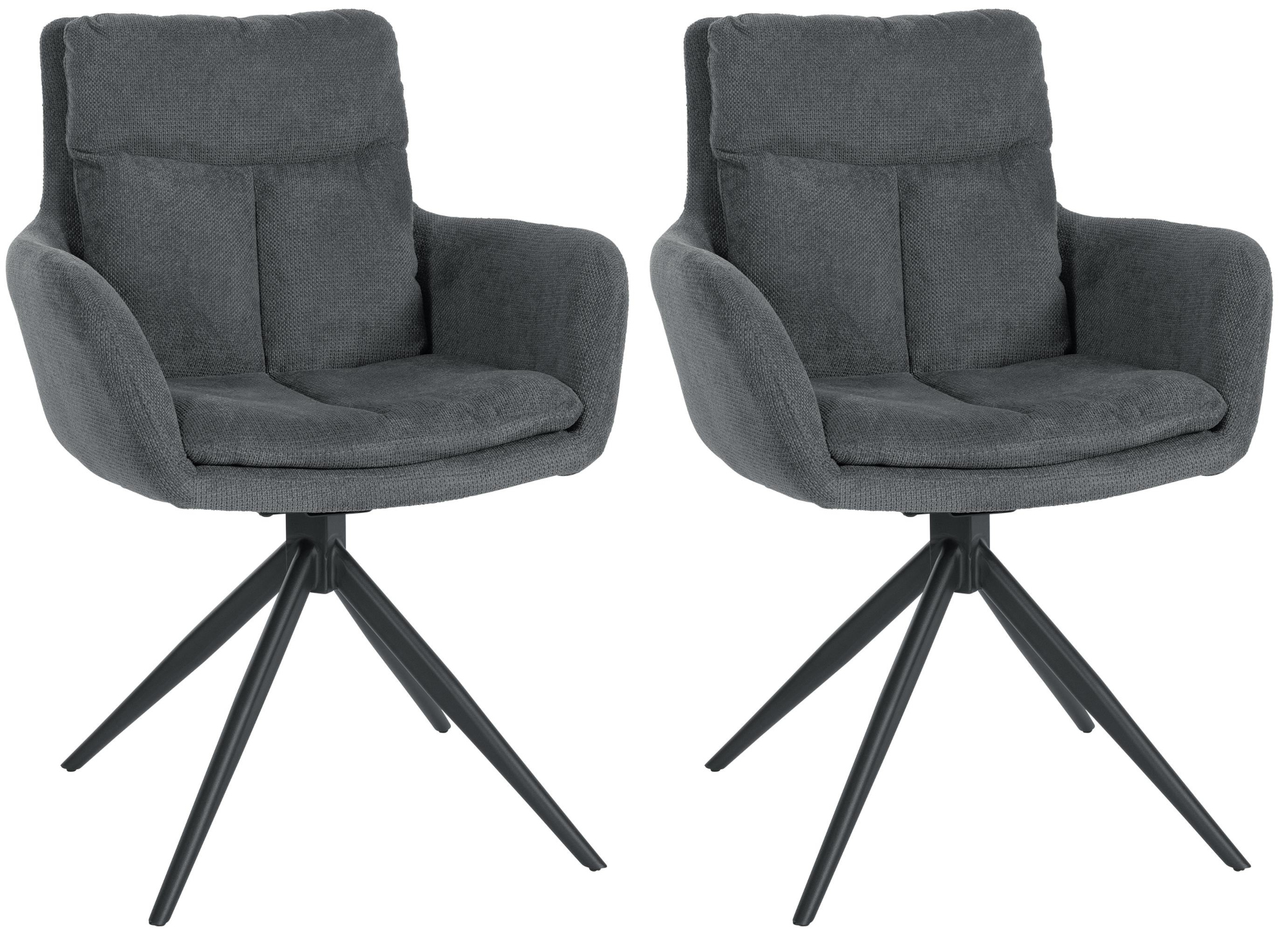 Lot de 2 chaises de salle à manger Vilas tissu