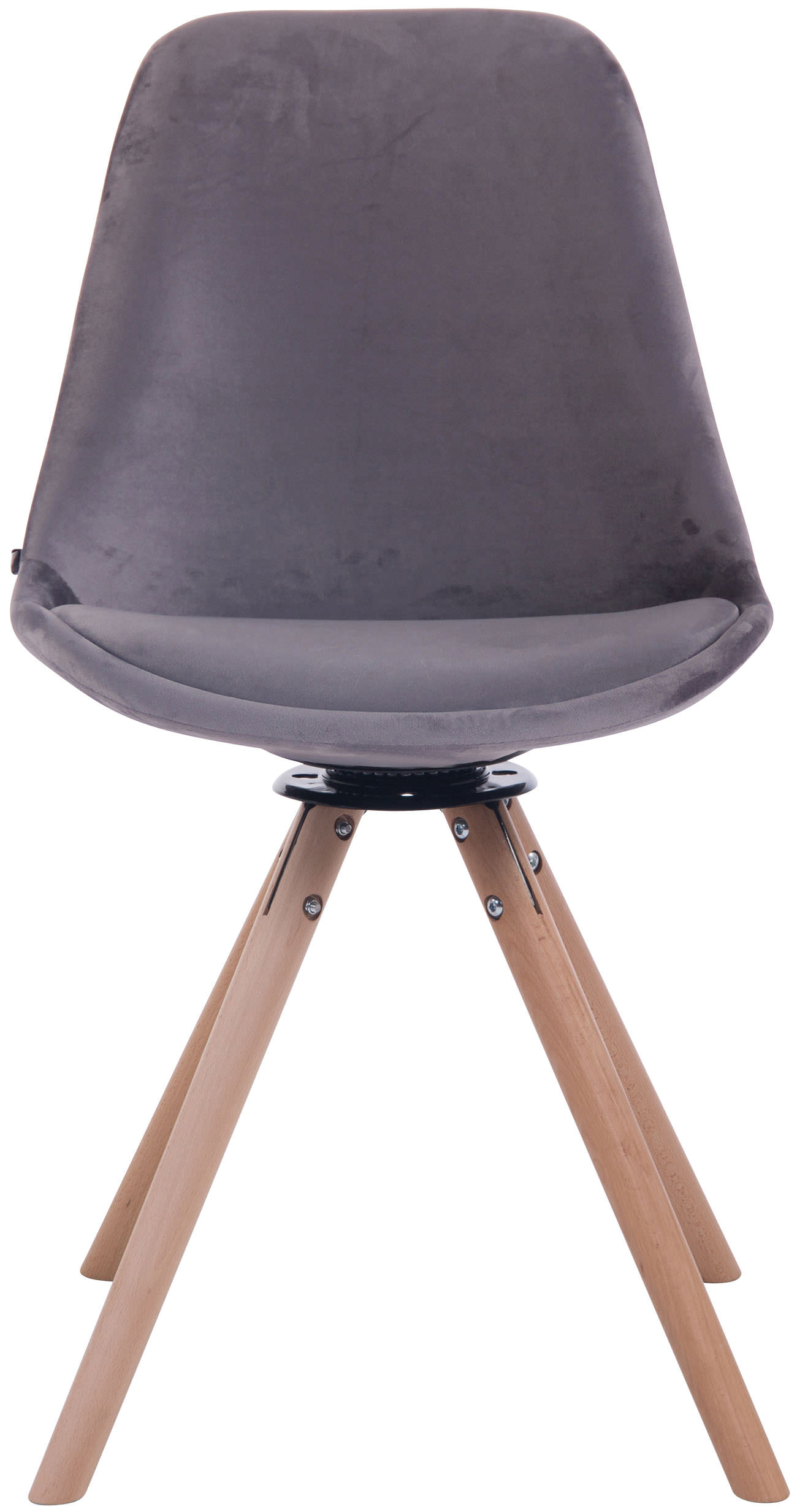 Chaise de salle à manger Troyes Pivotant en velours avec piétement rond