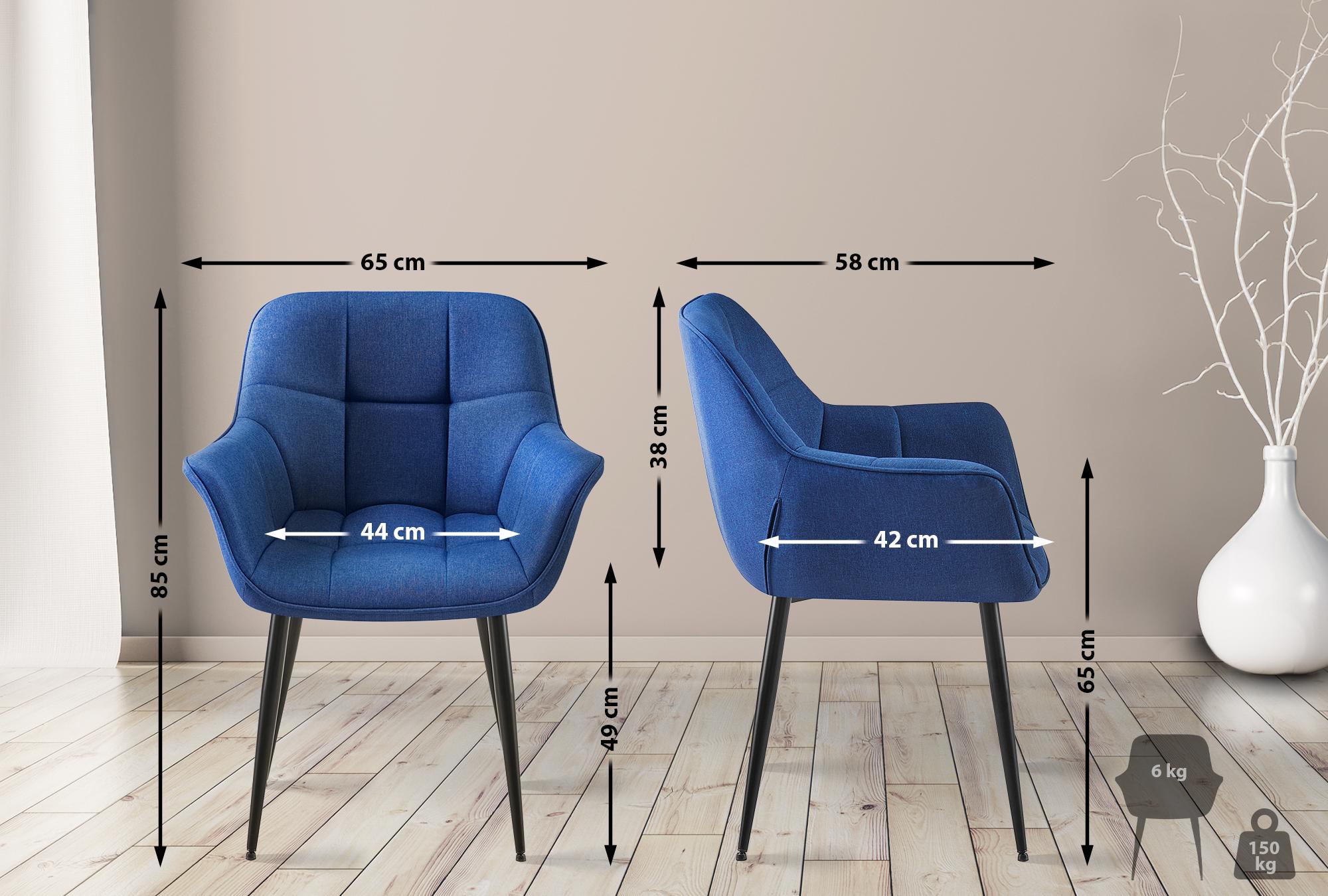 Chaise de salle à manger Roseville avec accoudoirs et pieds en métal