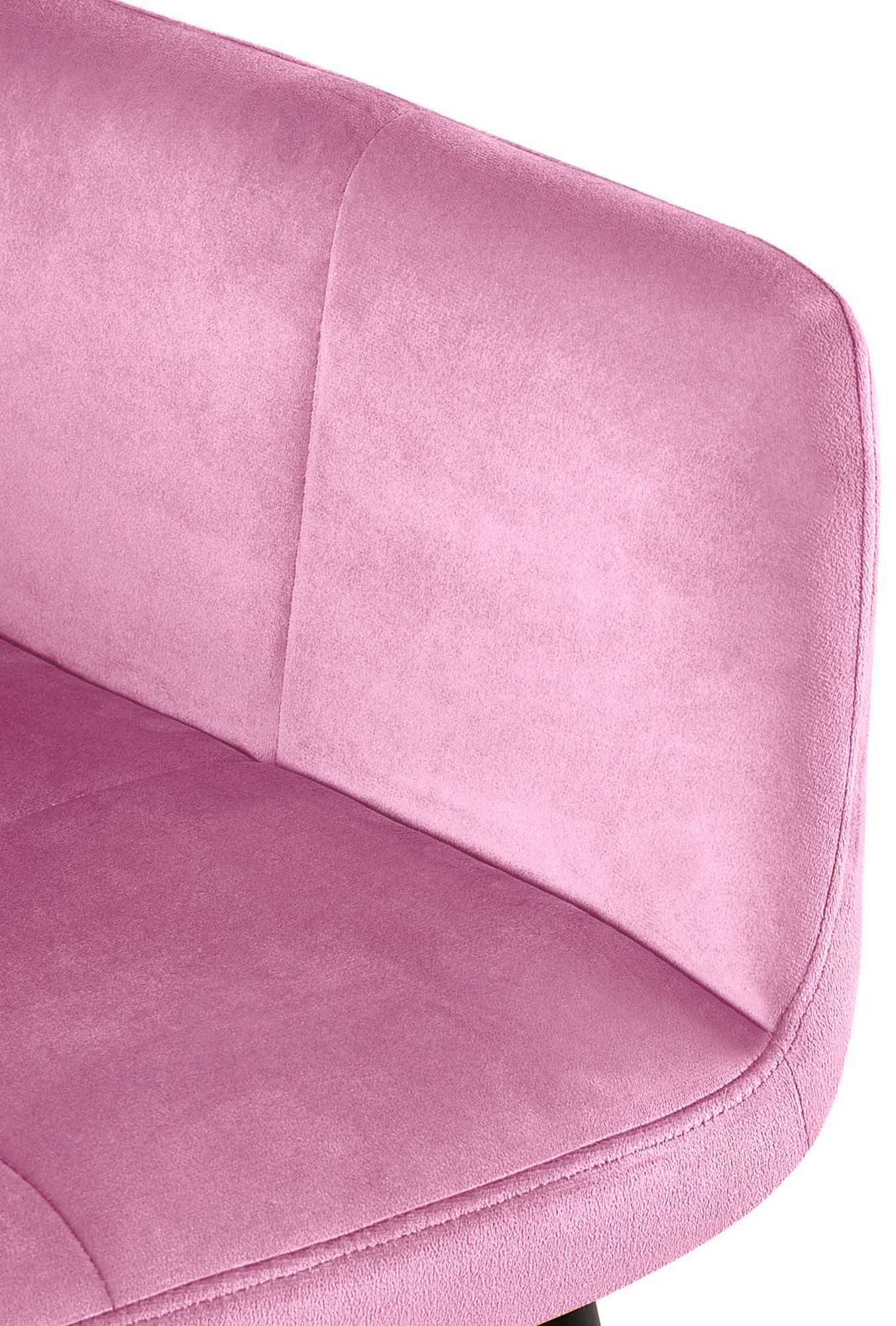Chaise de salle à manger Emia en Velours avec Piètement en Métal noir