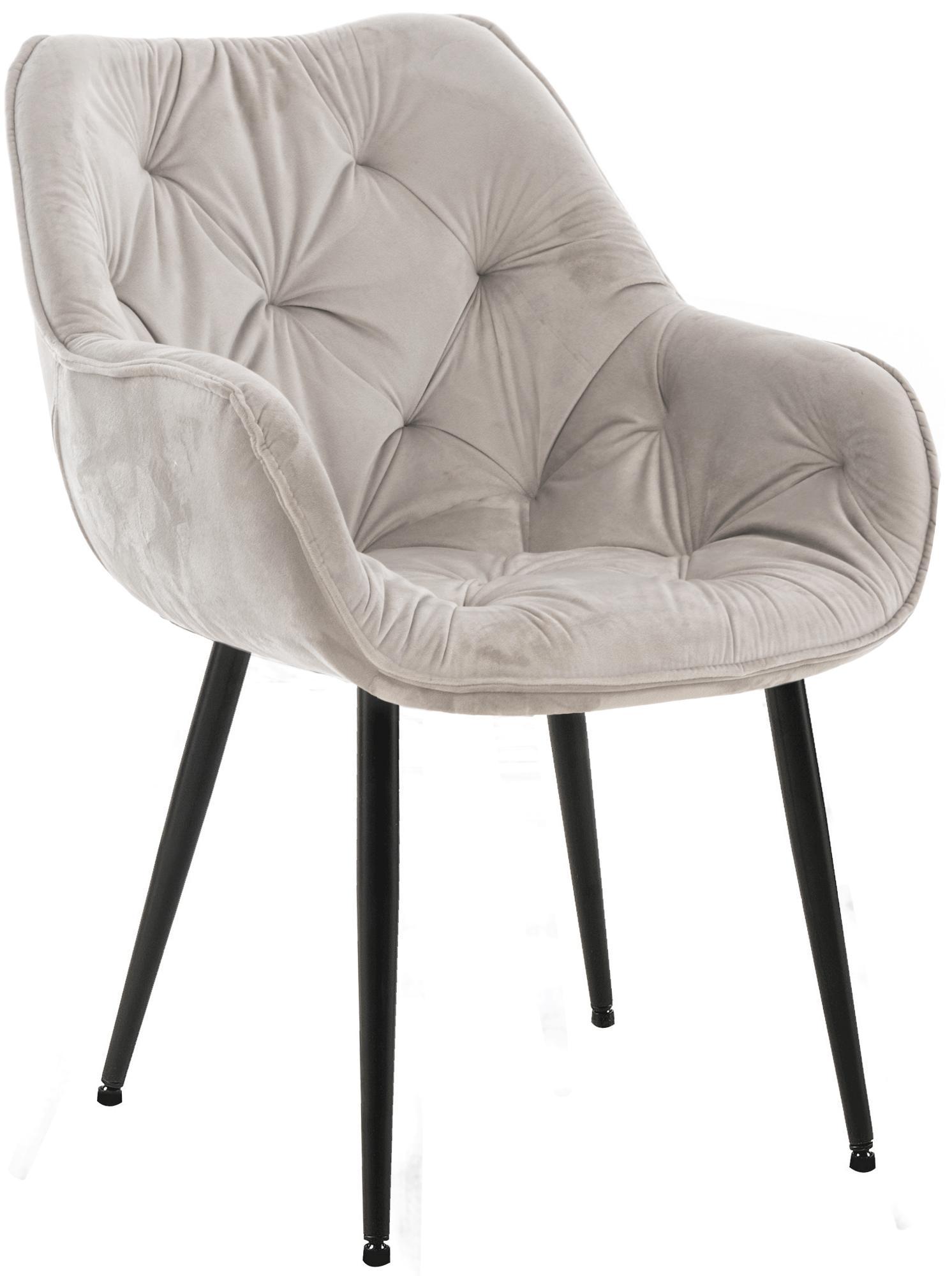 Chaise de salle à manger Tanna en Velours avec Piètement en Métal noir