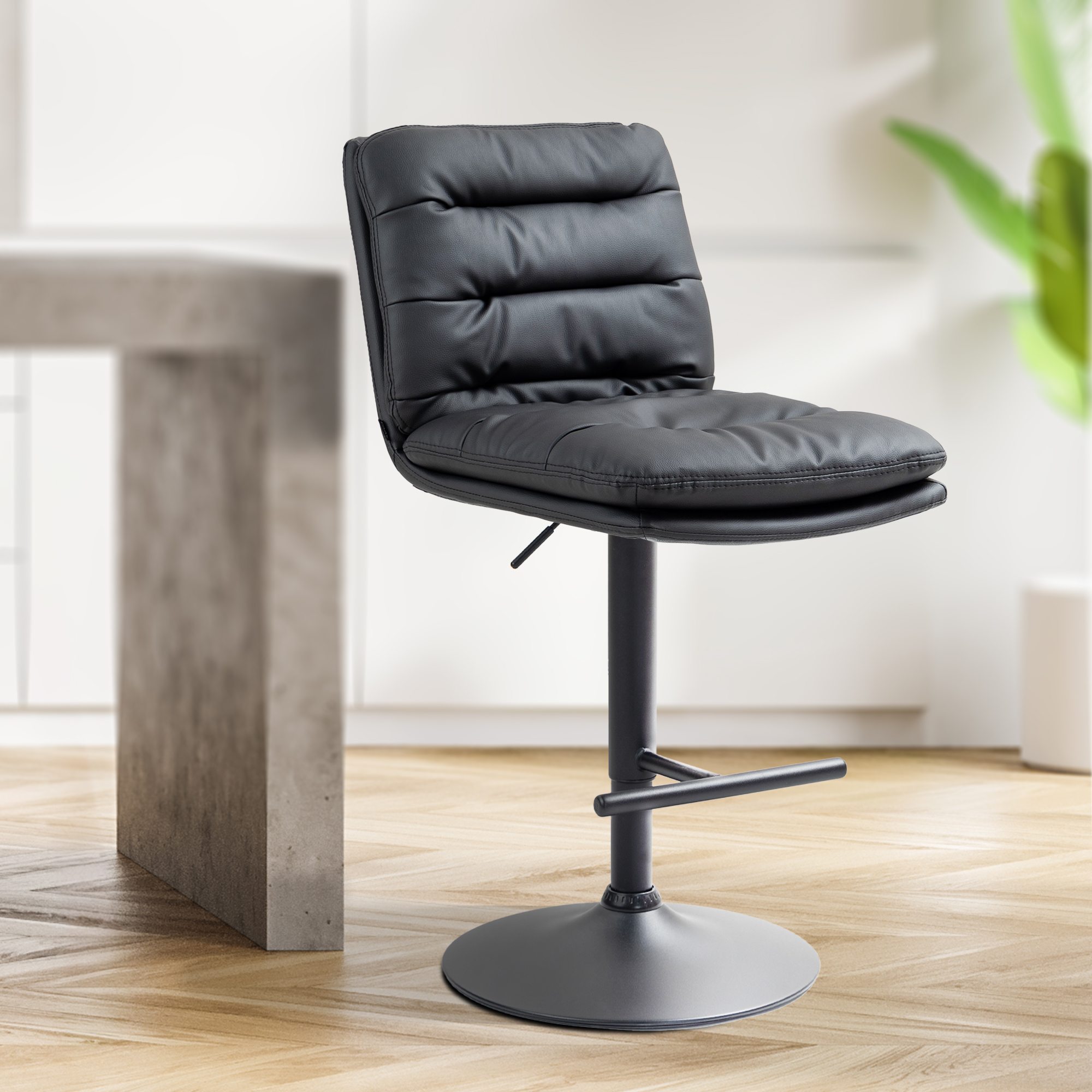 Lot de 2 tabourets de bar Damar en similicuir