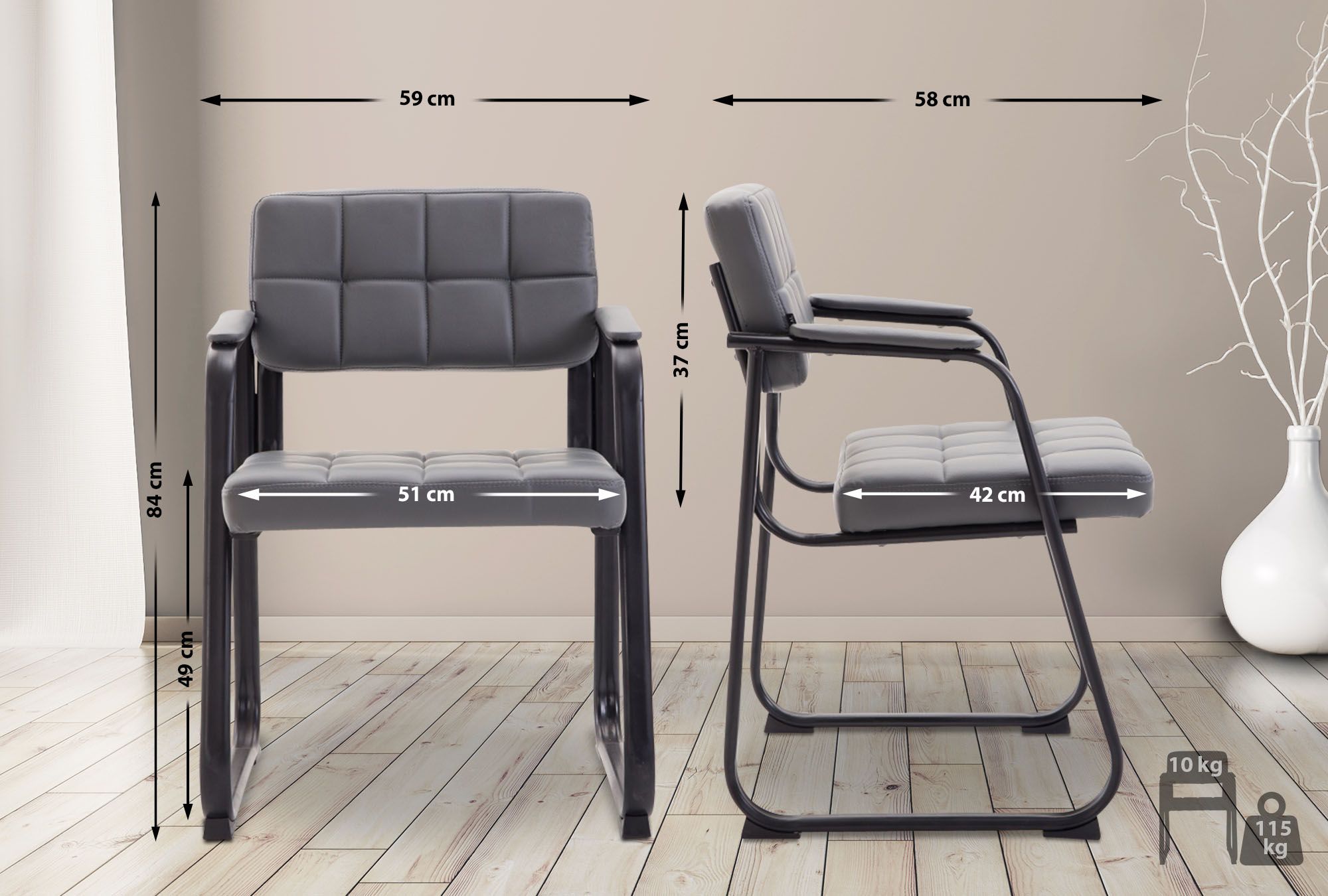 Chaise de visiteur Canada B similicuir