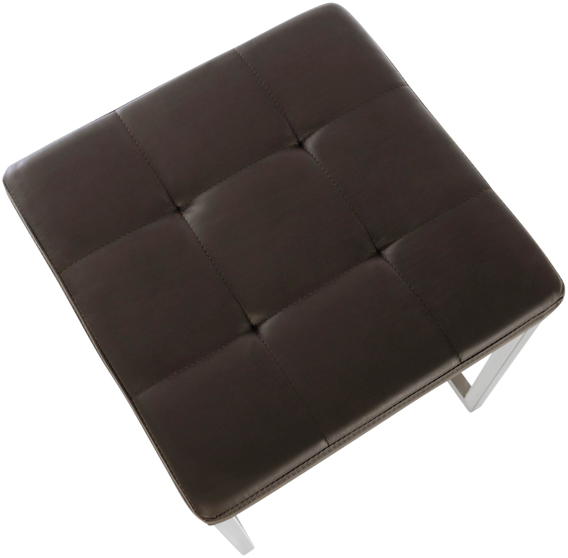 Lot de 2 tabourets bas Barci en similicuir