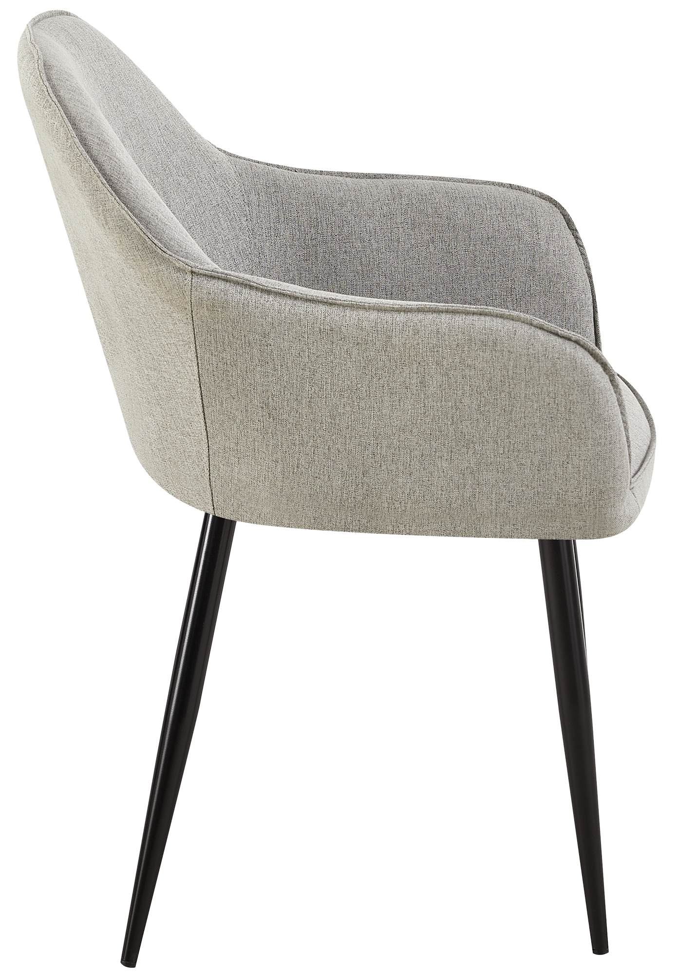 Lot de 2 Chaises de salle à manger Boise en Tissu avec Piètement en Métal noir