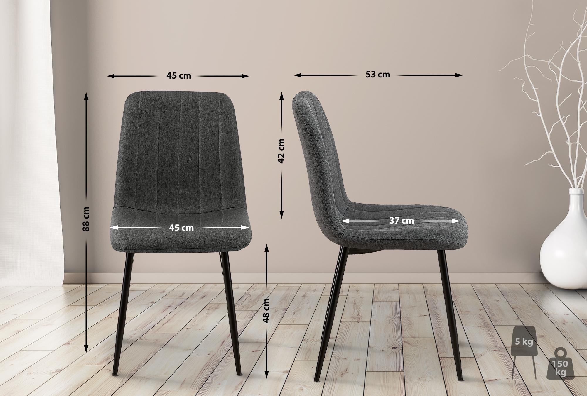 Chaise de salle à manger Dijon avec Piètement en métal noir