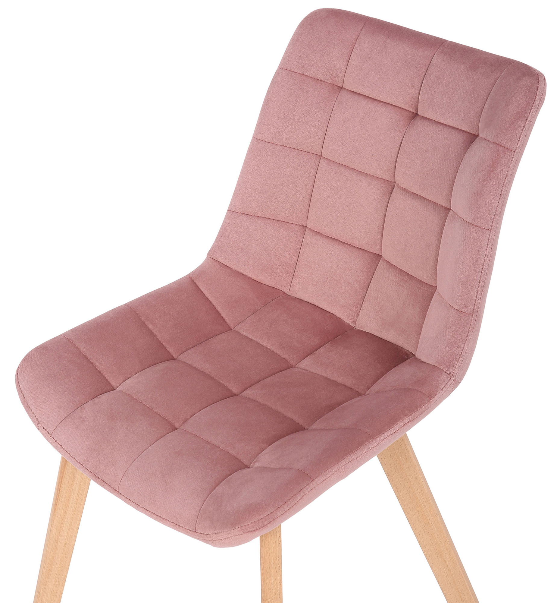 Chaise de salle à manger Passaic en velours avec pieds en Bois de hêtre