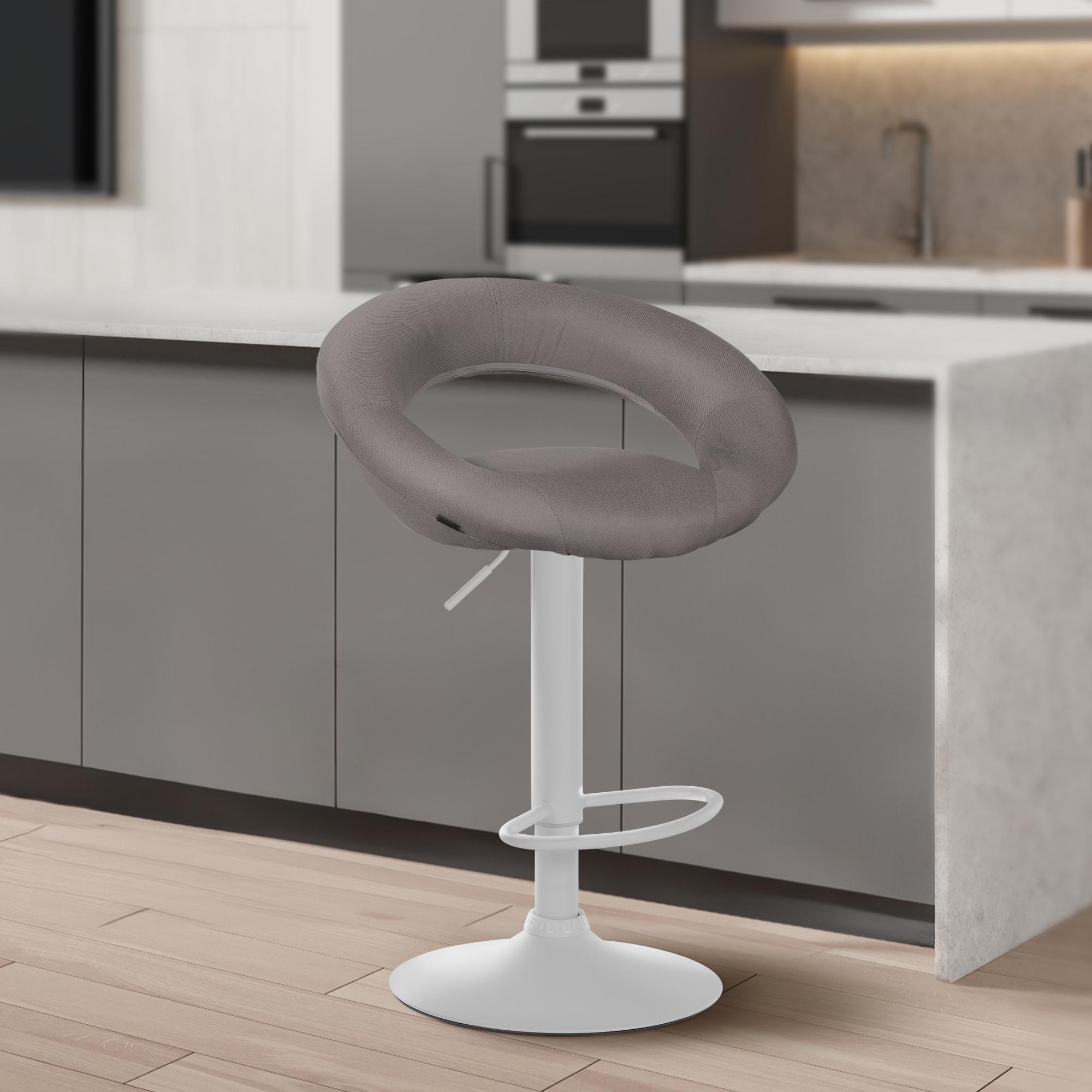 Lot de 2 tabourets de bar Olinda tissu