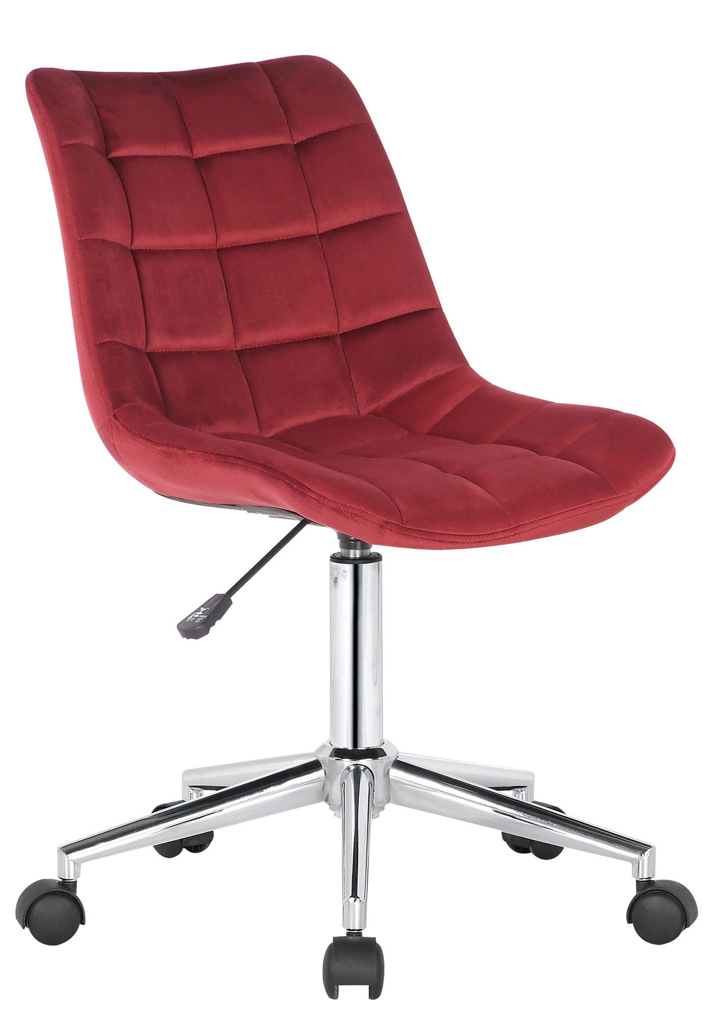 Chaise de bureau pivotant Medford en Velours avec Hauteur ajustable et Roulettes