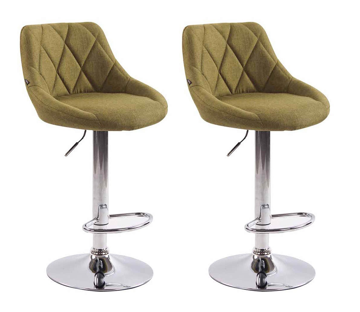 Lot de 2 tabourets de bar Lazio tissu