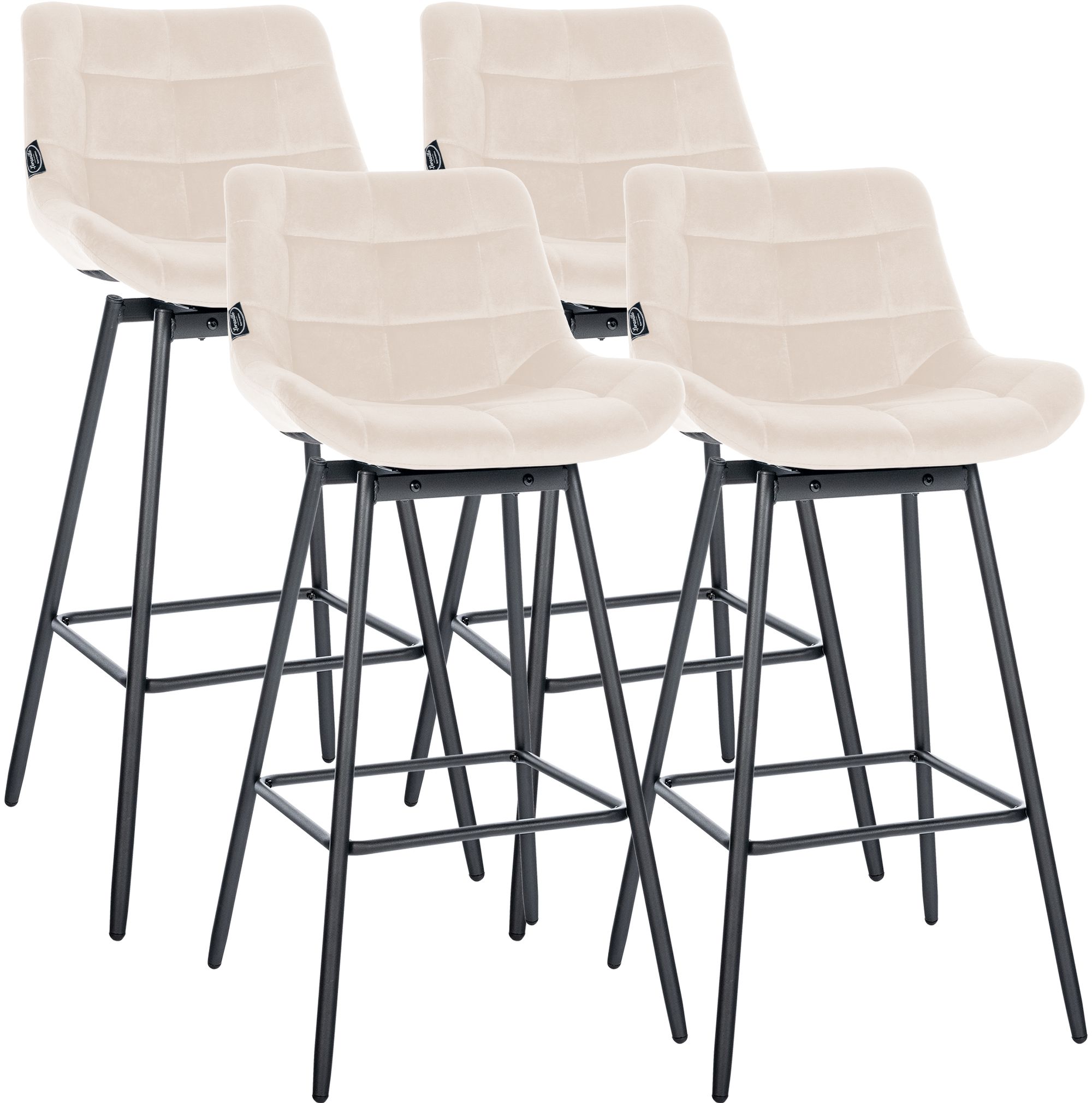 Lot de 4 tabourets de bar Weston pivotants