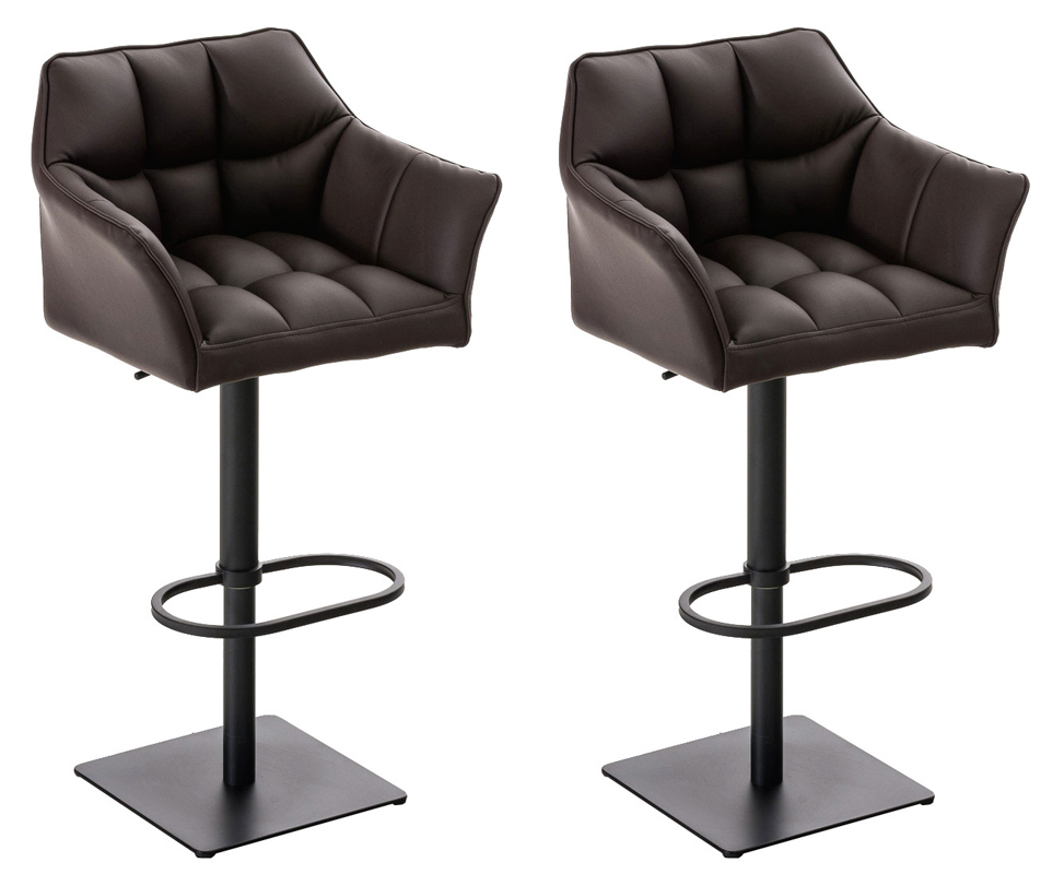 Lot de 2 tabourets de bar Damaso en similicuir