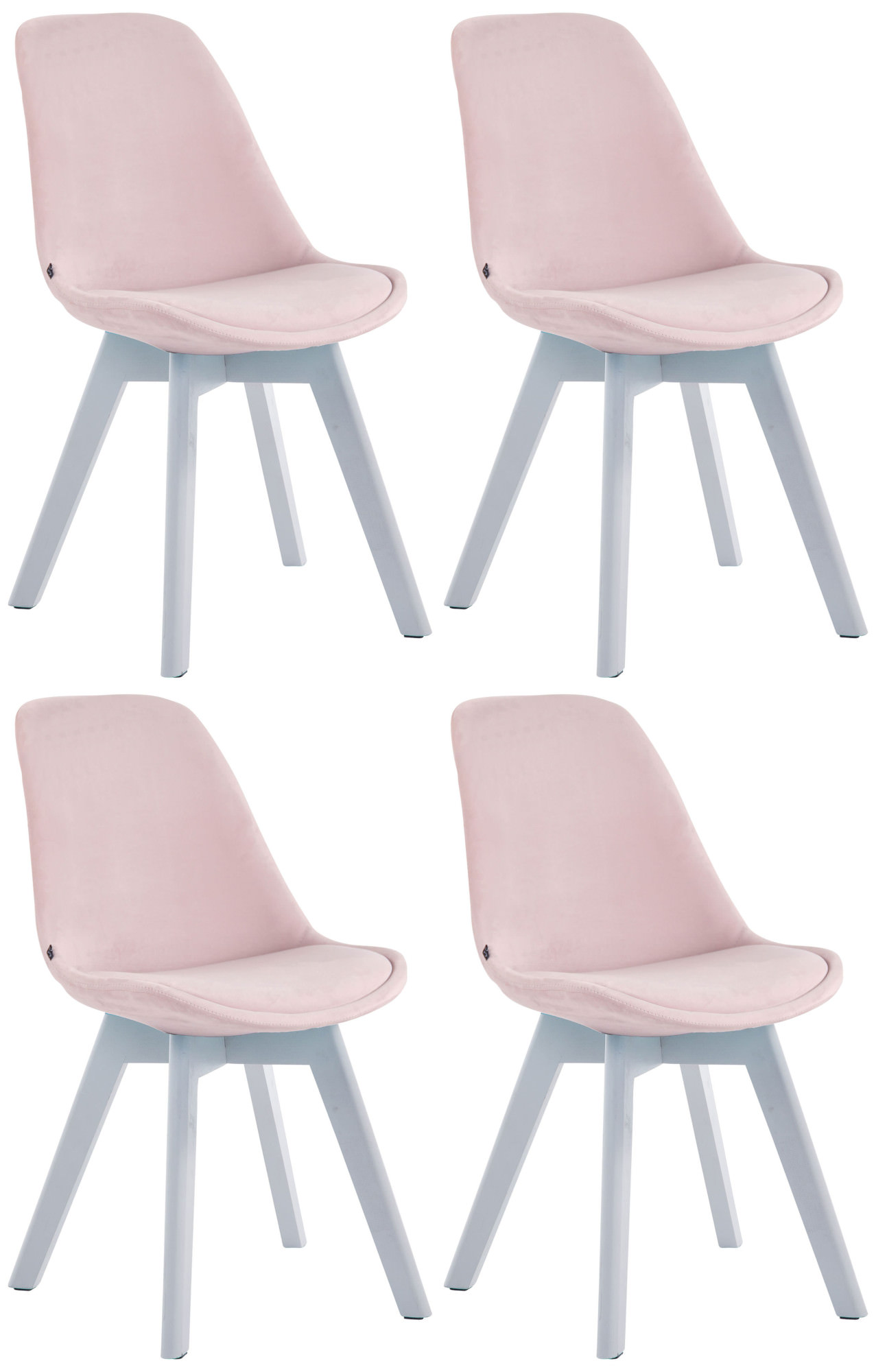 Lot de 4 Chaises de salle à manger Borneo V2 en velours