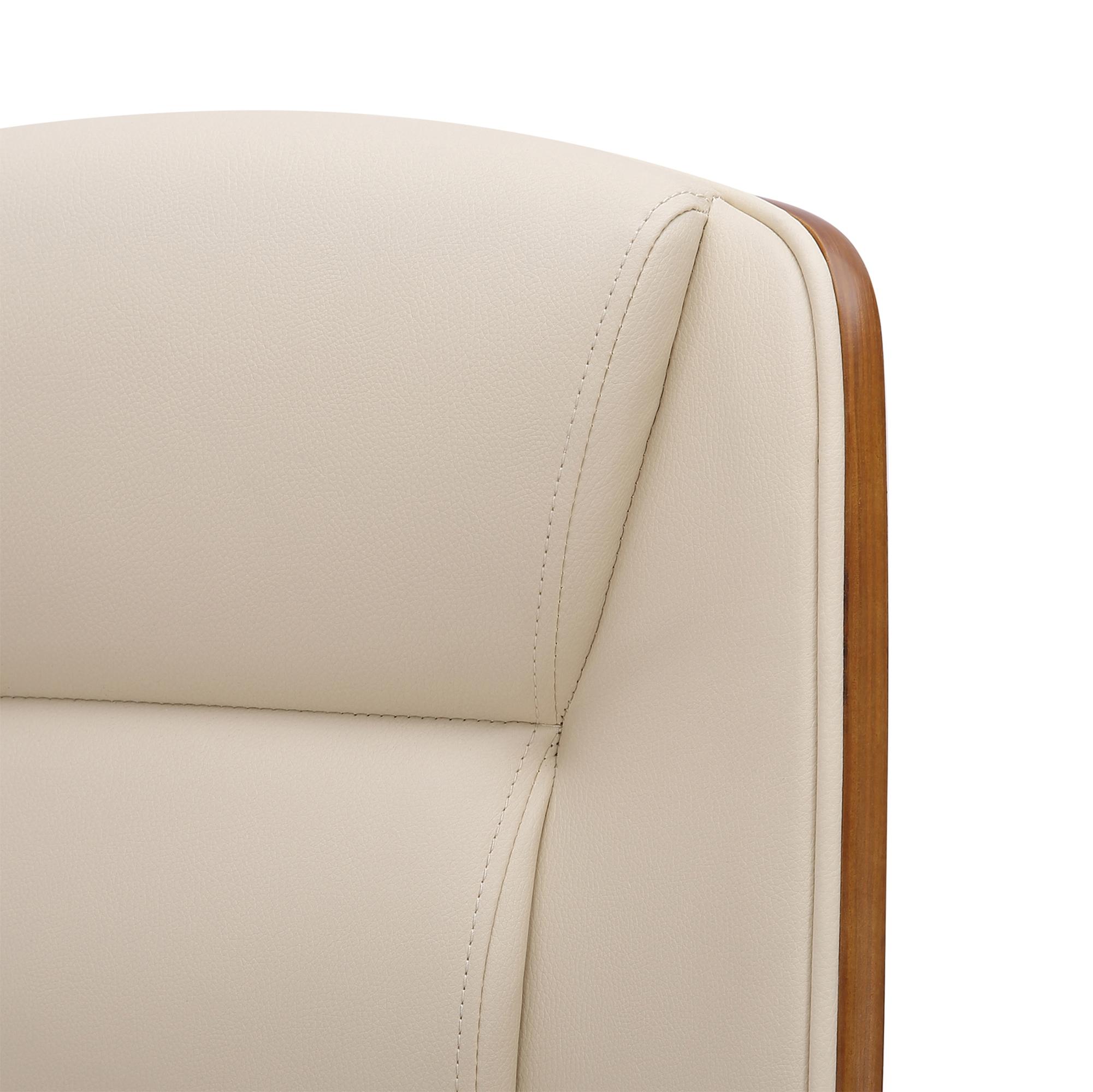 Fauteuil de bureau Yankton en similicuir avec coque de siège en bois