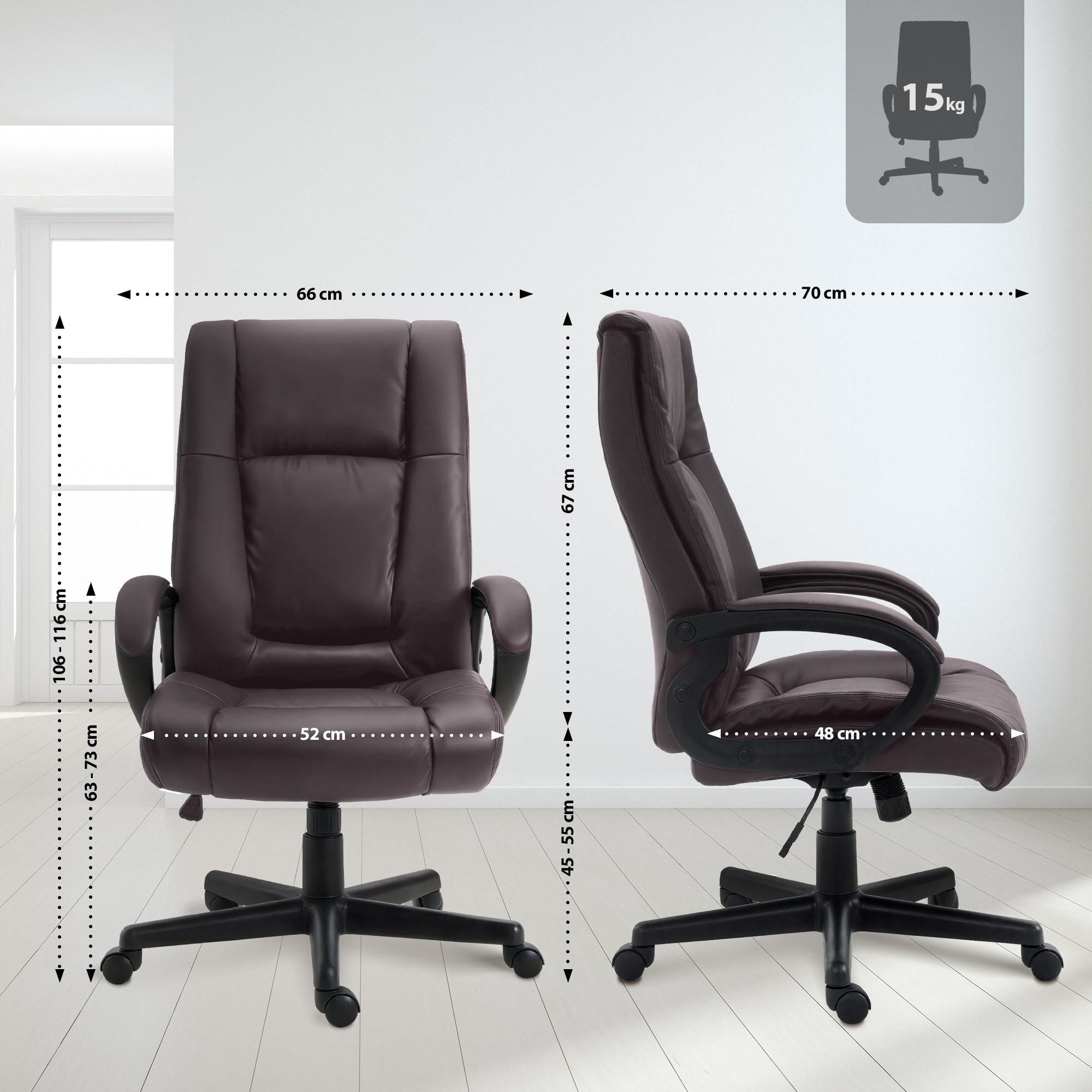 Chaise de bureau XL Sparta similicuir