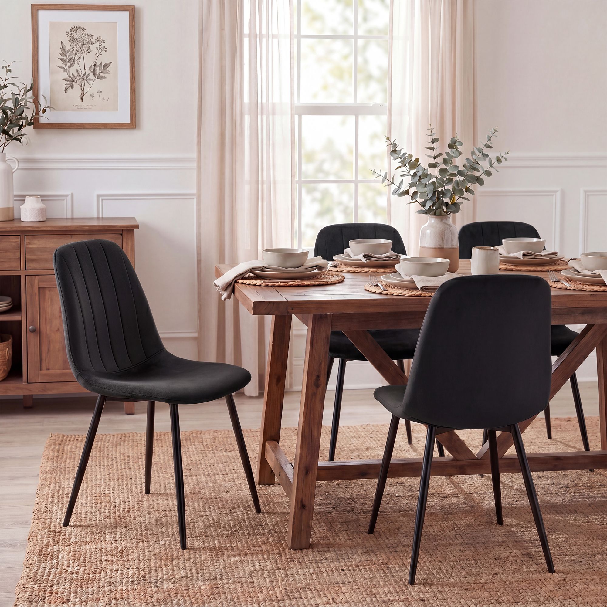 Chaise de salle a manger Baxter en velours