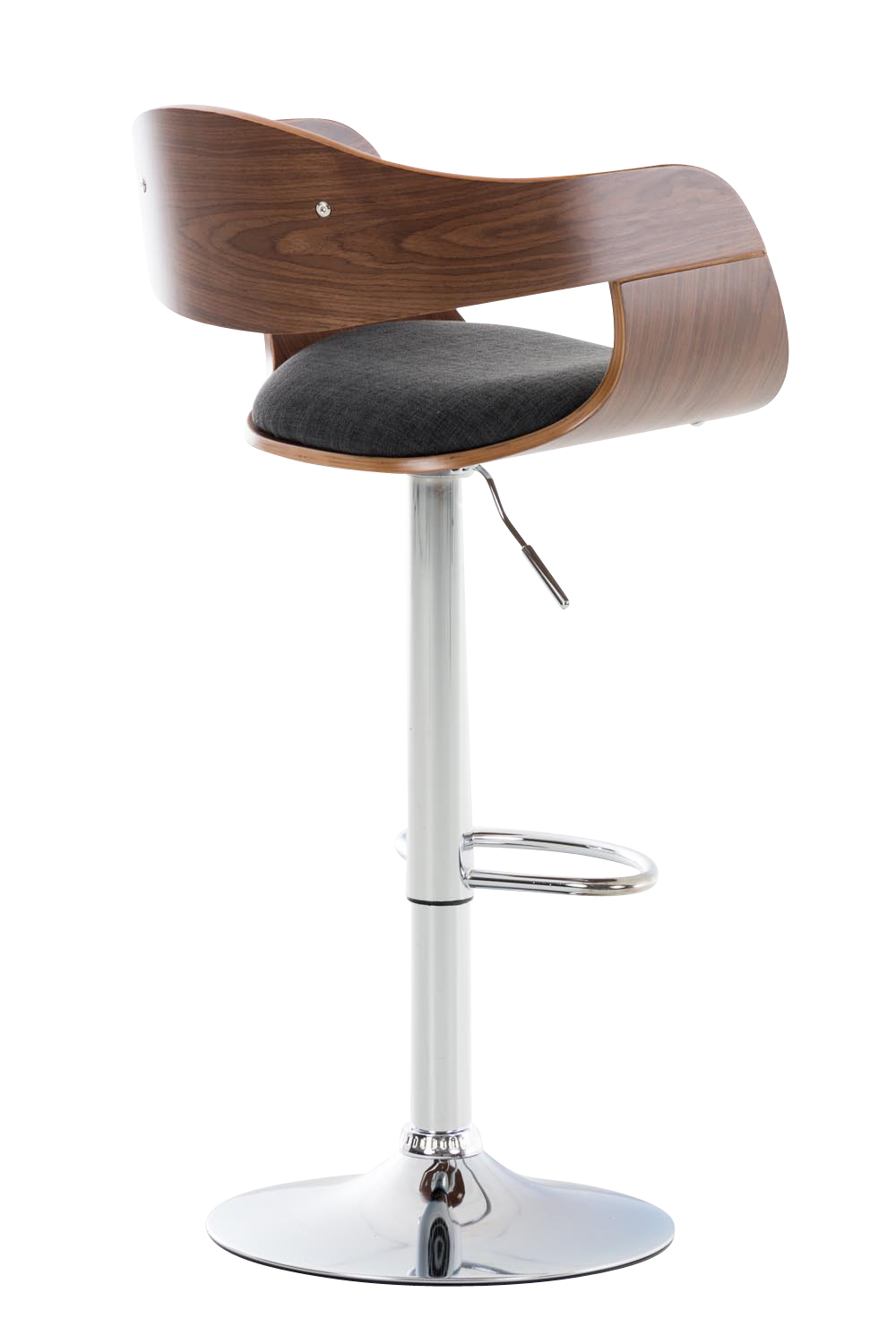 Lot de 2 tabourets de bar Kingston en tissu avec piètement en métal aspect chromé