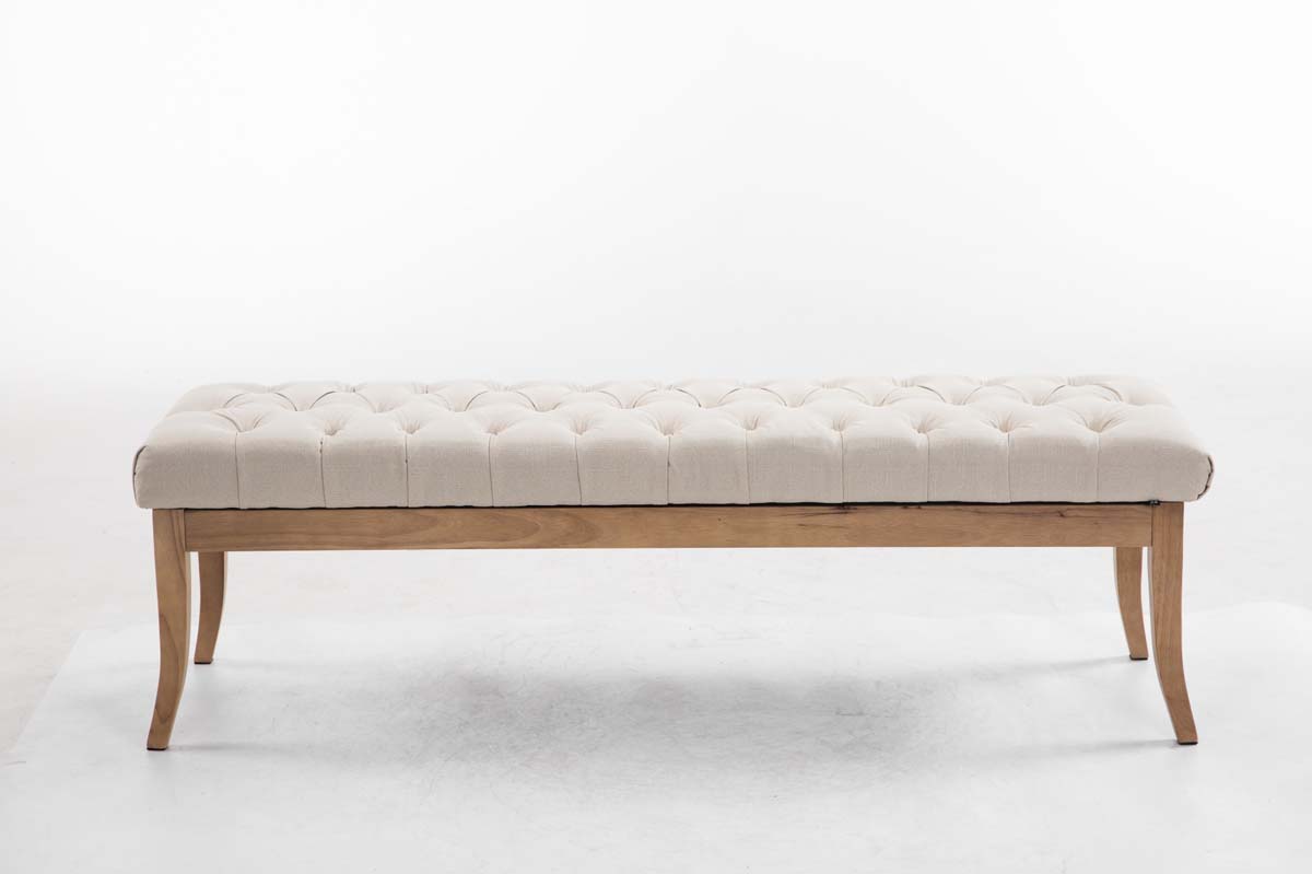 Banc Ramses tissu pieds antique clair