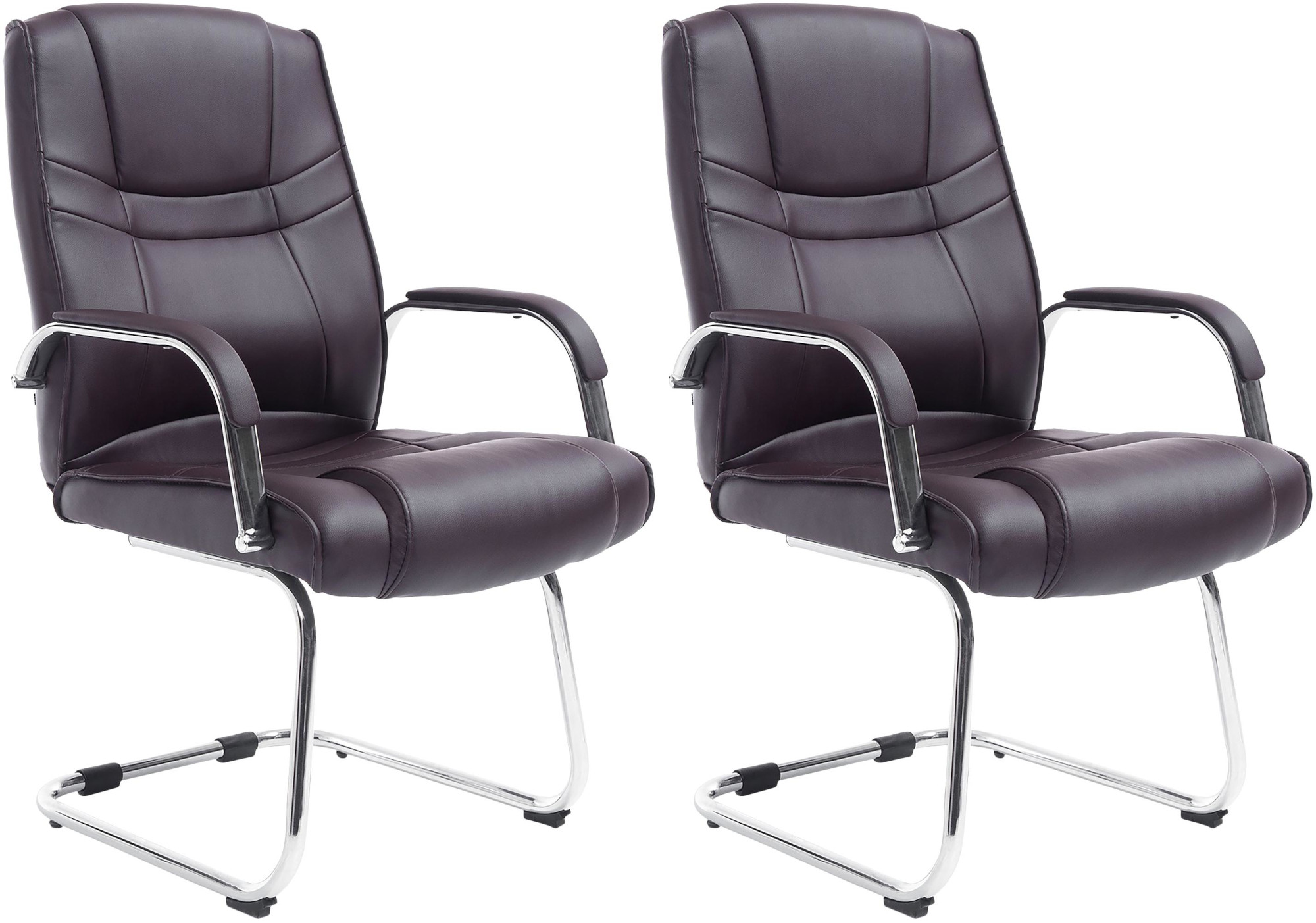 Lot de 2 Chaises Cantilever Attila en Similicuir avec accoudoirs