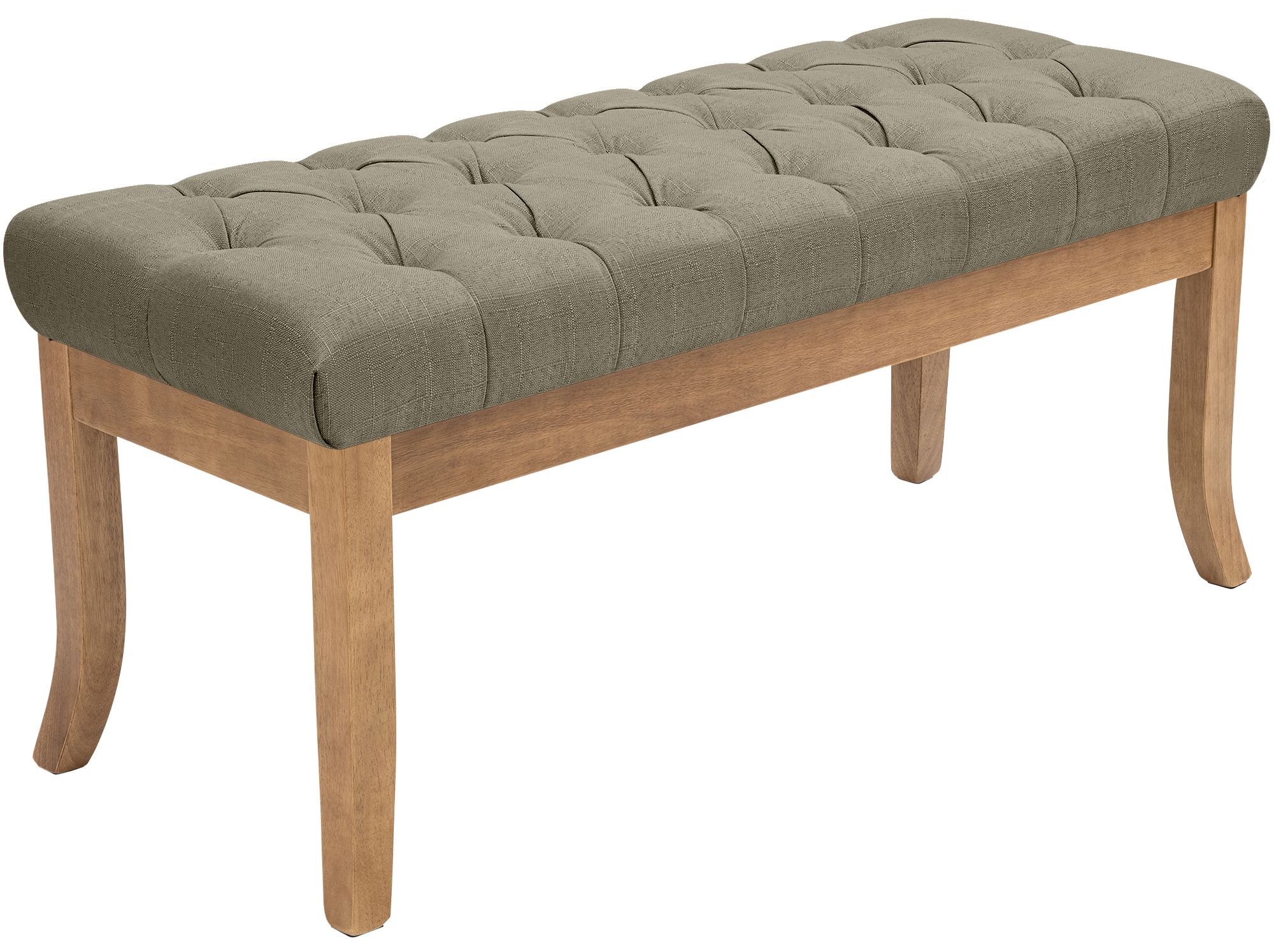 Banc Ramses tissu pieds antique clair