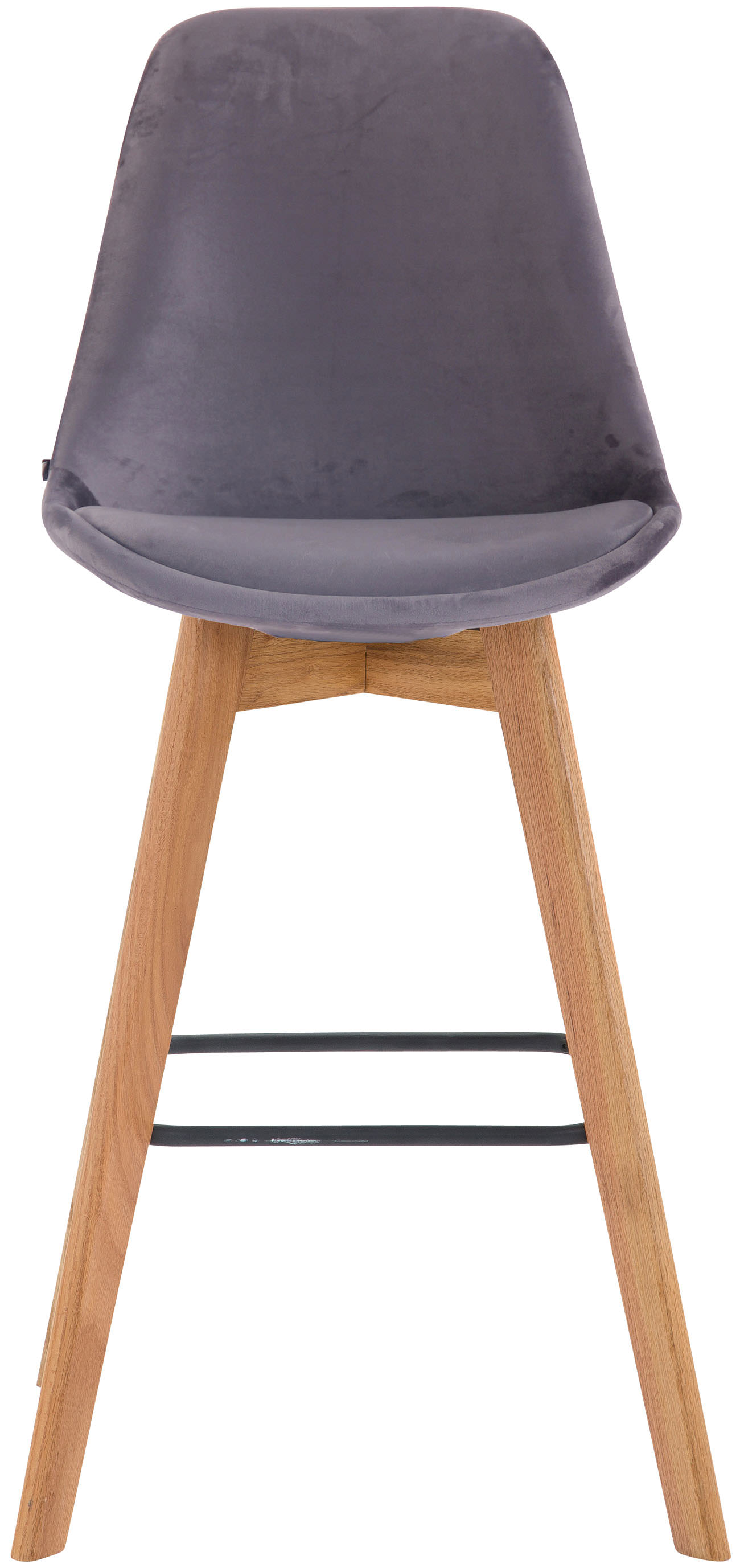 Lot de 2 tabourets de bar Metz en velours Pieds en bois