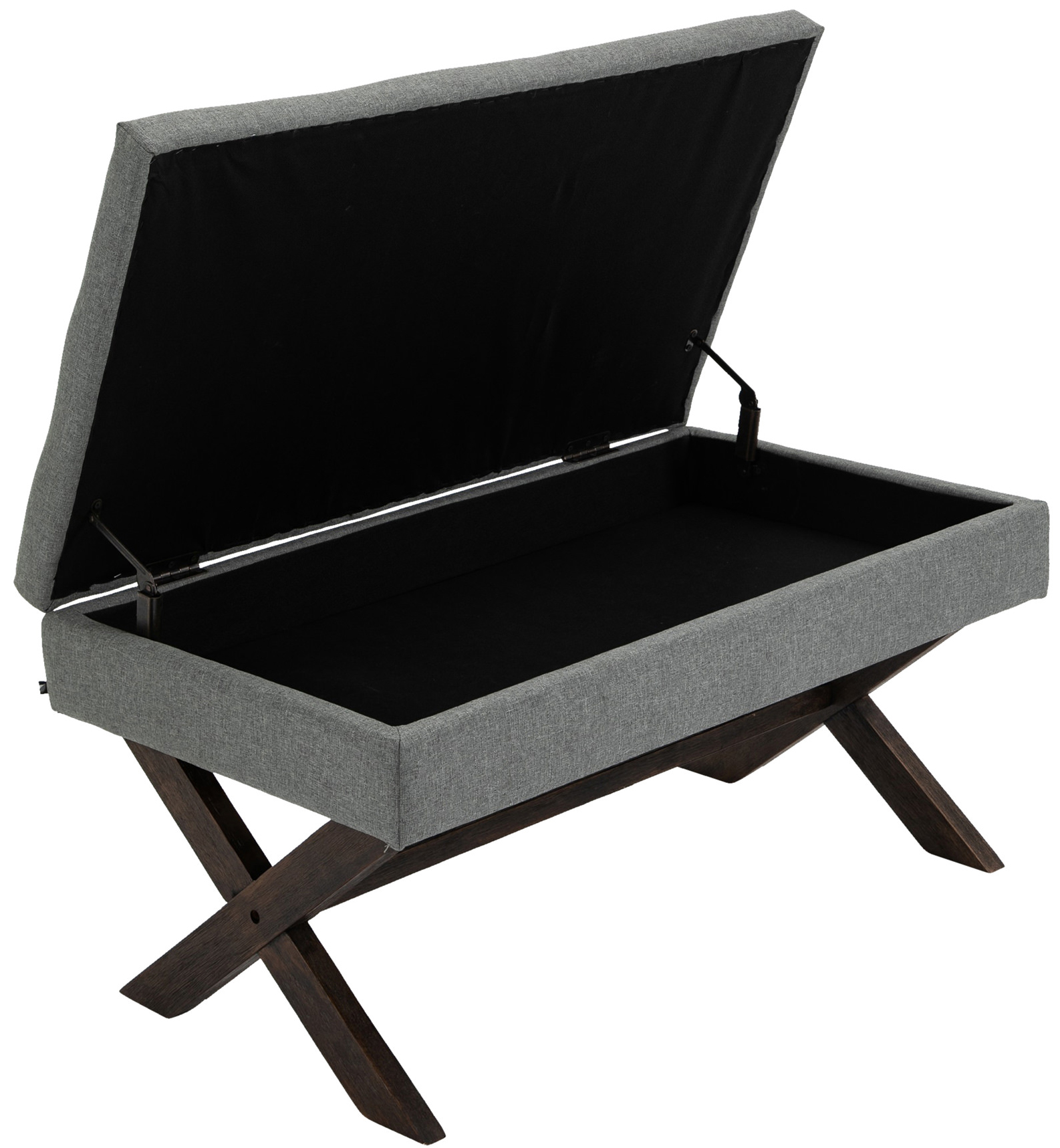Banquette Namaro en Tissu avec espace de rangement Pieds Bois de caoutchouc