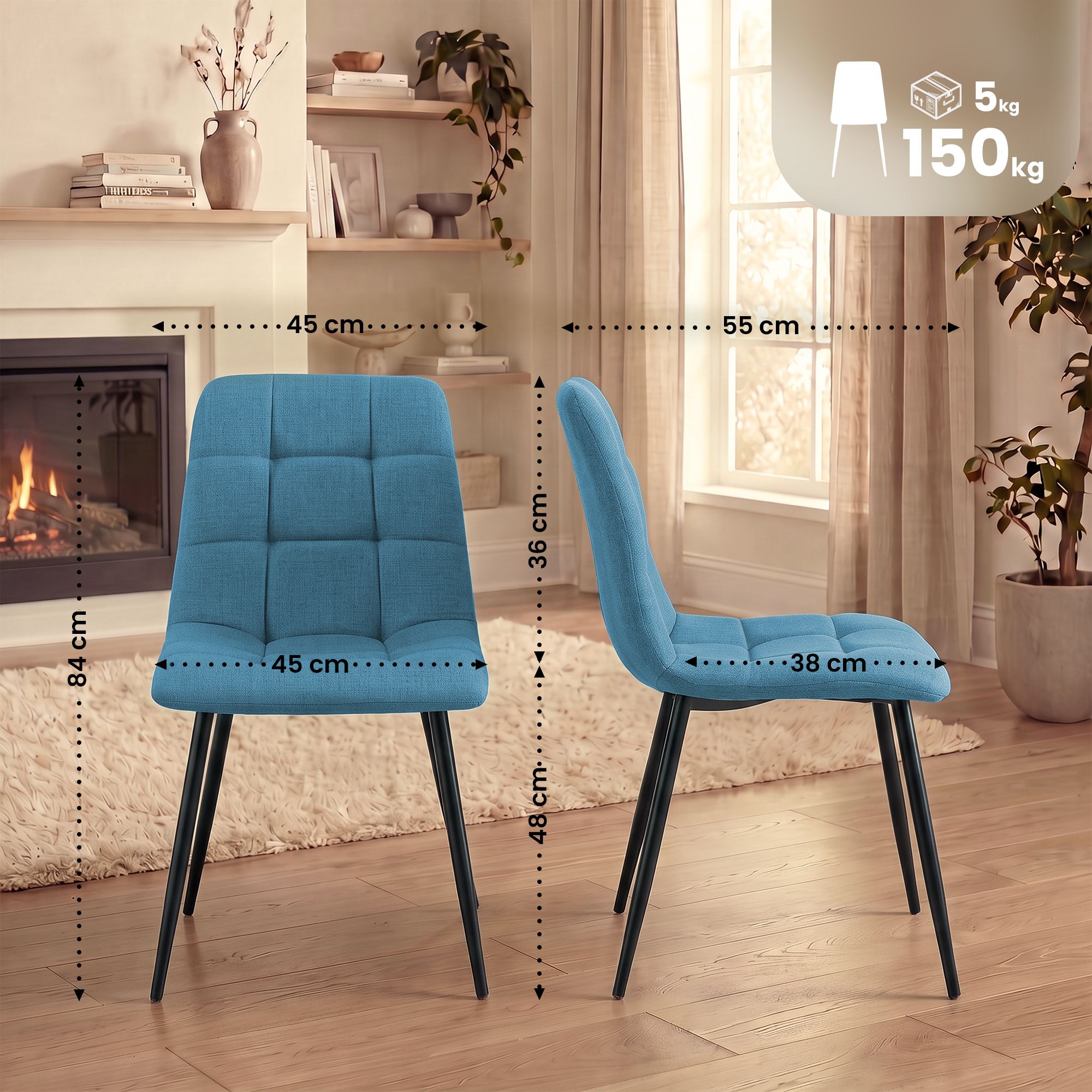 Lot de 4 chaises de salle à manger Tilde