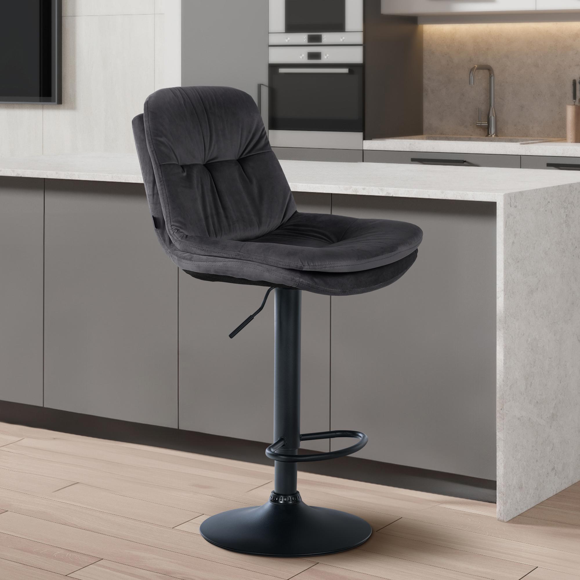 Tabouret de bar Laurel velours