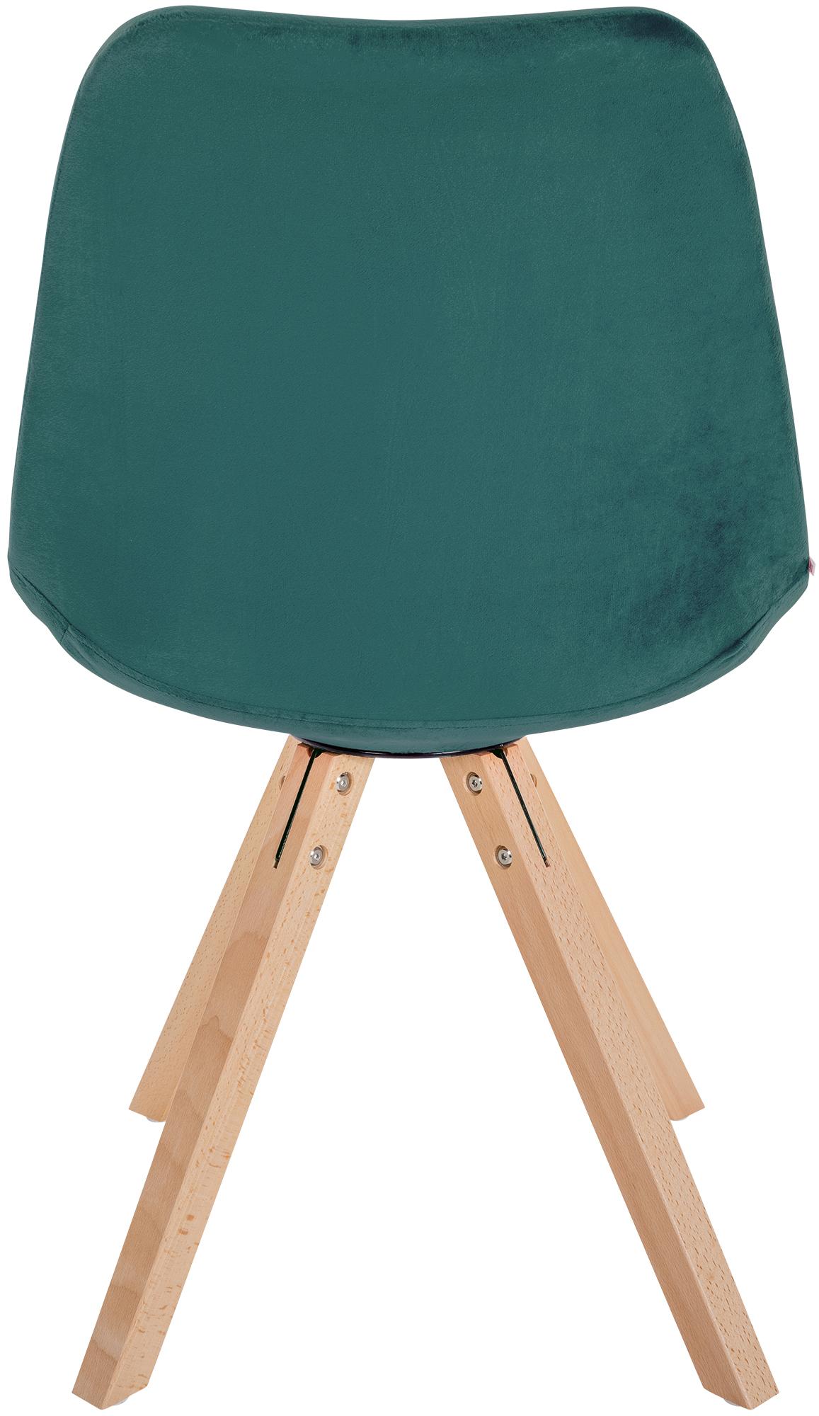 Lot de 4 chaises de salle à manger Sofia en velours Pieds en bois