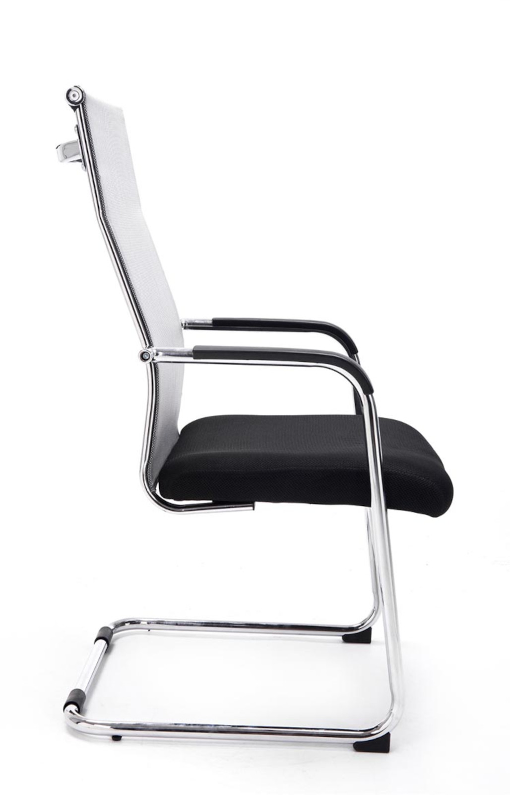 Lot de 2 Chaises cantilever Brenda avec revétement en maille et Pied luge en métal